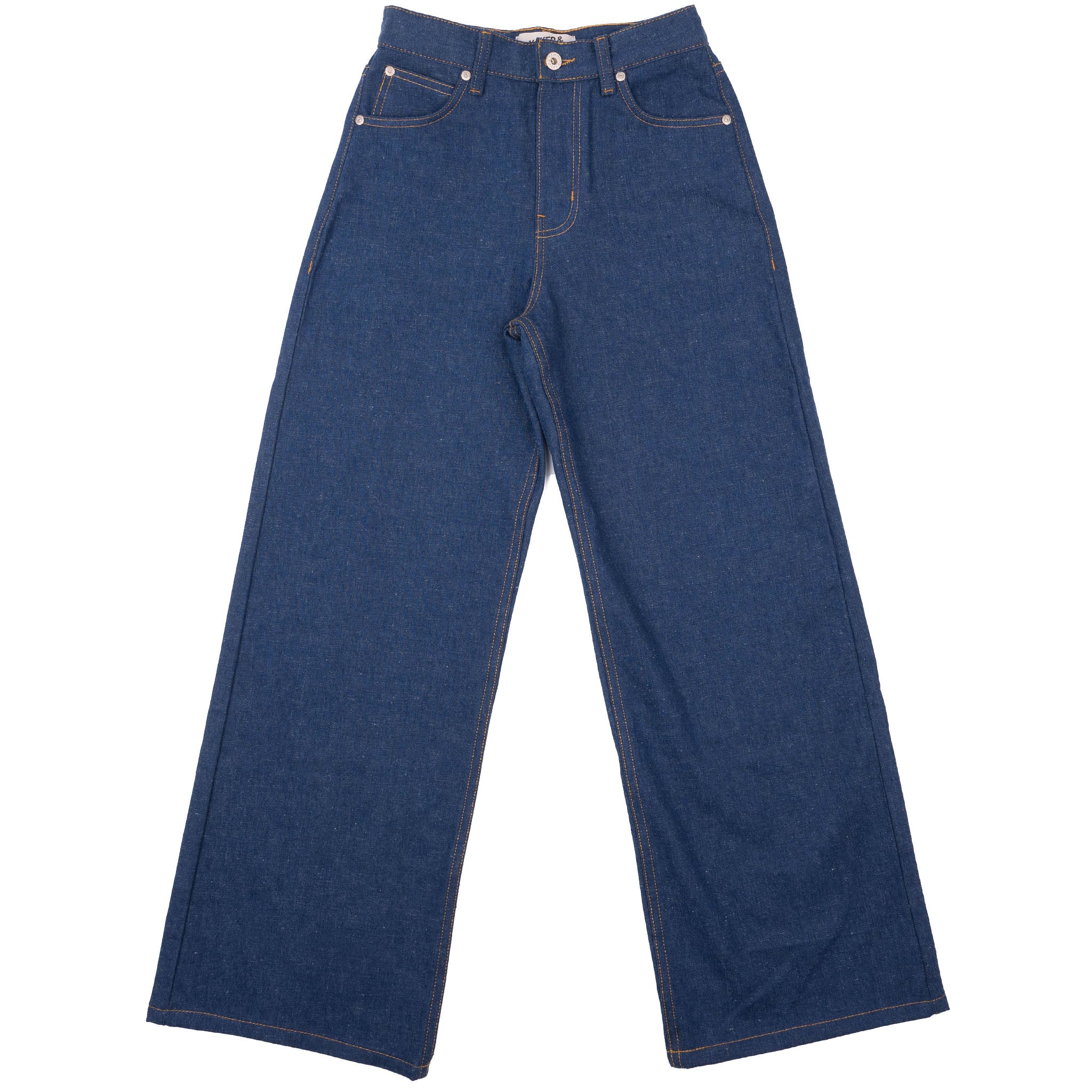 Wide Wild West - 2x1 Dungaree Nep Denim - Mid Indigo