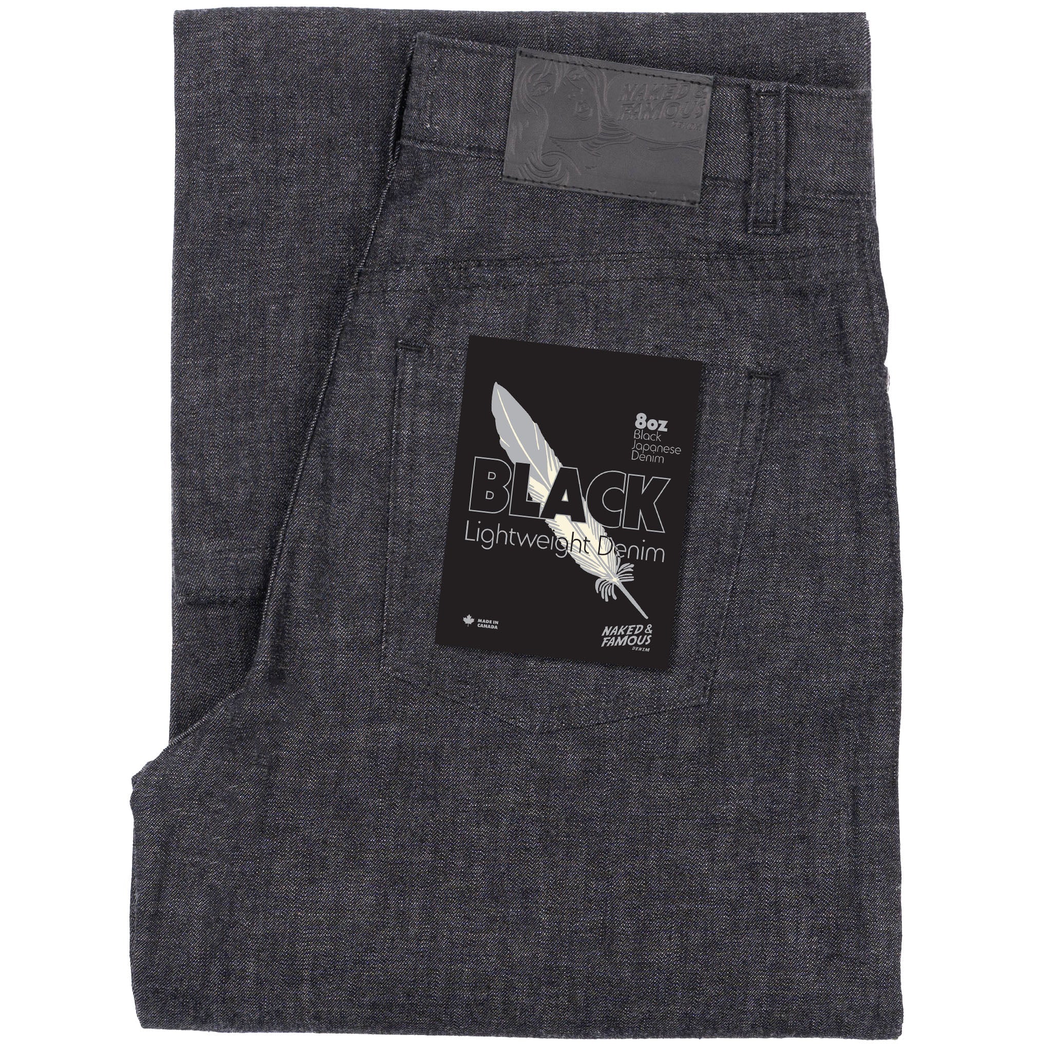 Wide Wild West - Black Lightweight Denim - Black by Naked & Famous Denim