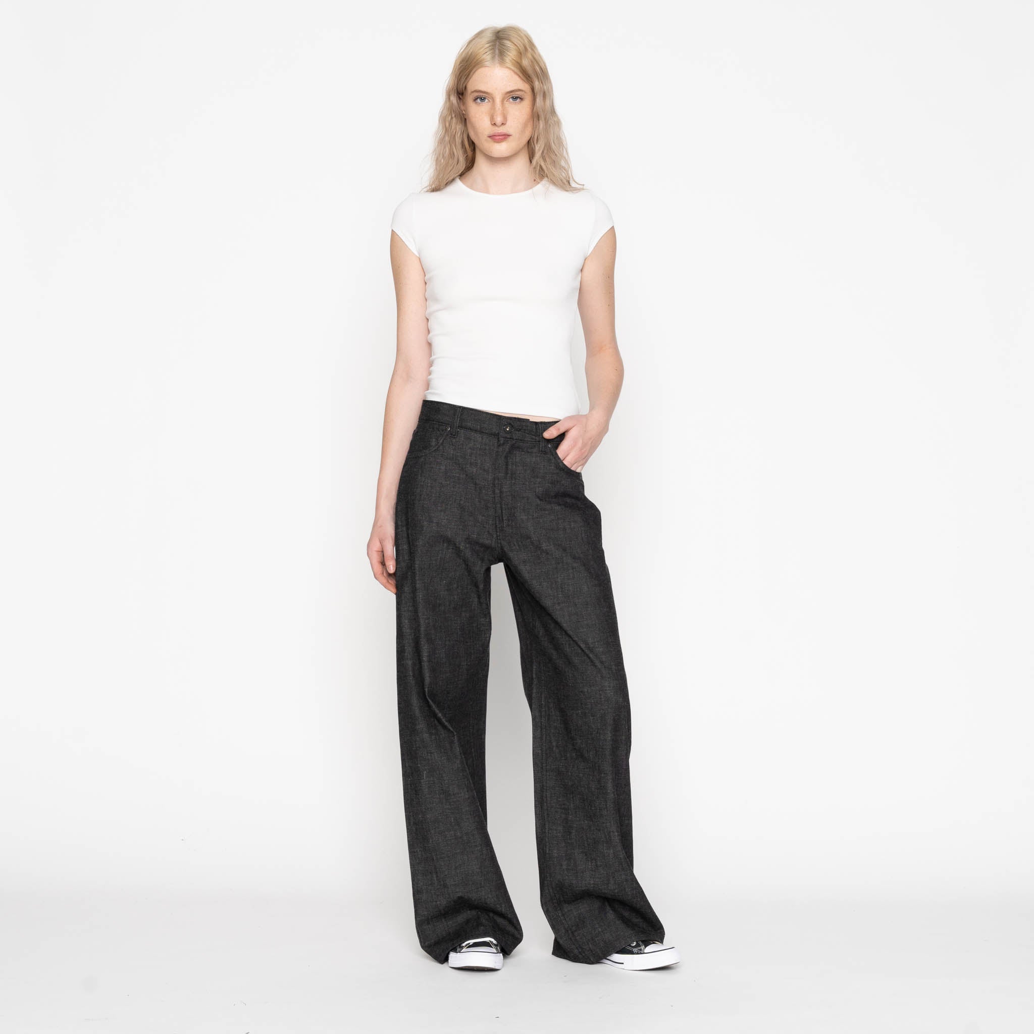 Wide Wild West - Black Lightweight Denim - Black