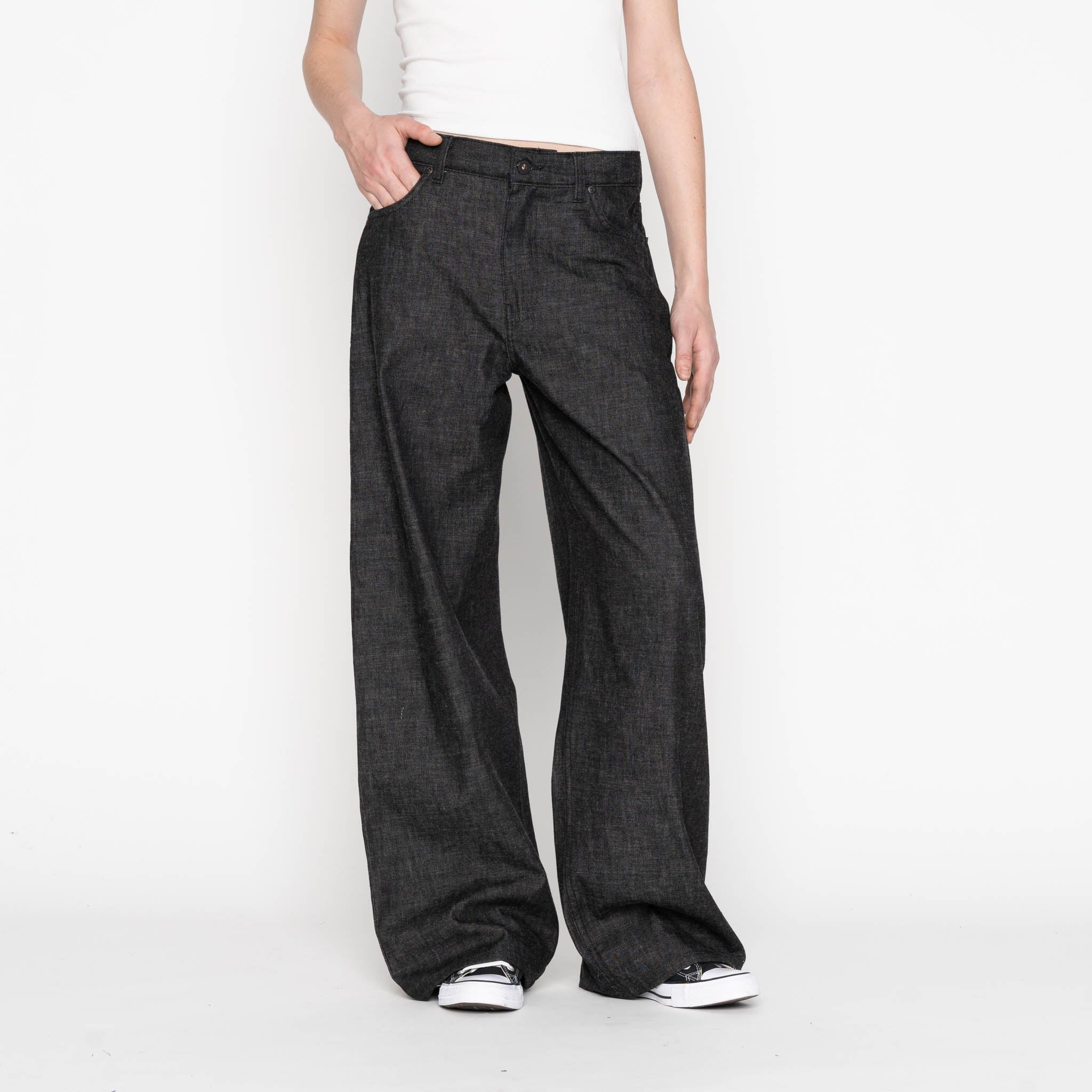 Wide Wild West - Black Lightweight Denim - Black