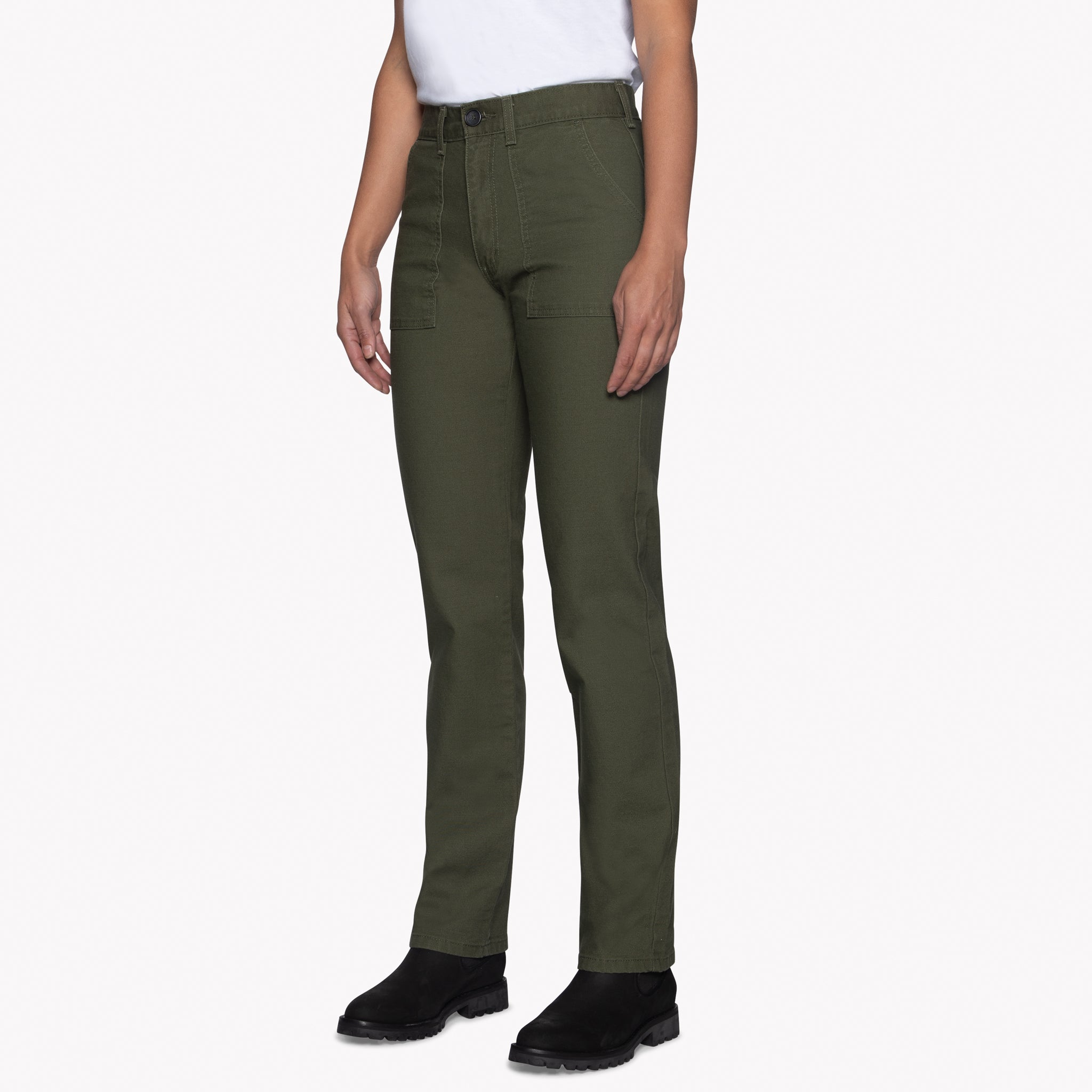 Women's - Fatigue Pant - Green Canvas by Naked & Famous Denim