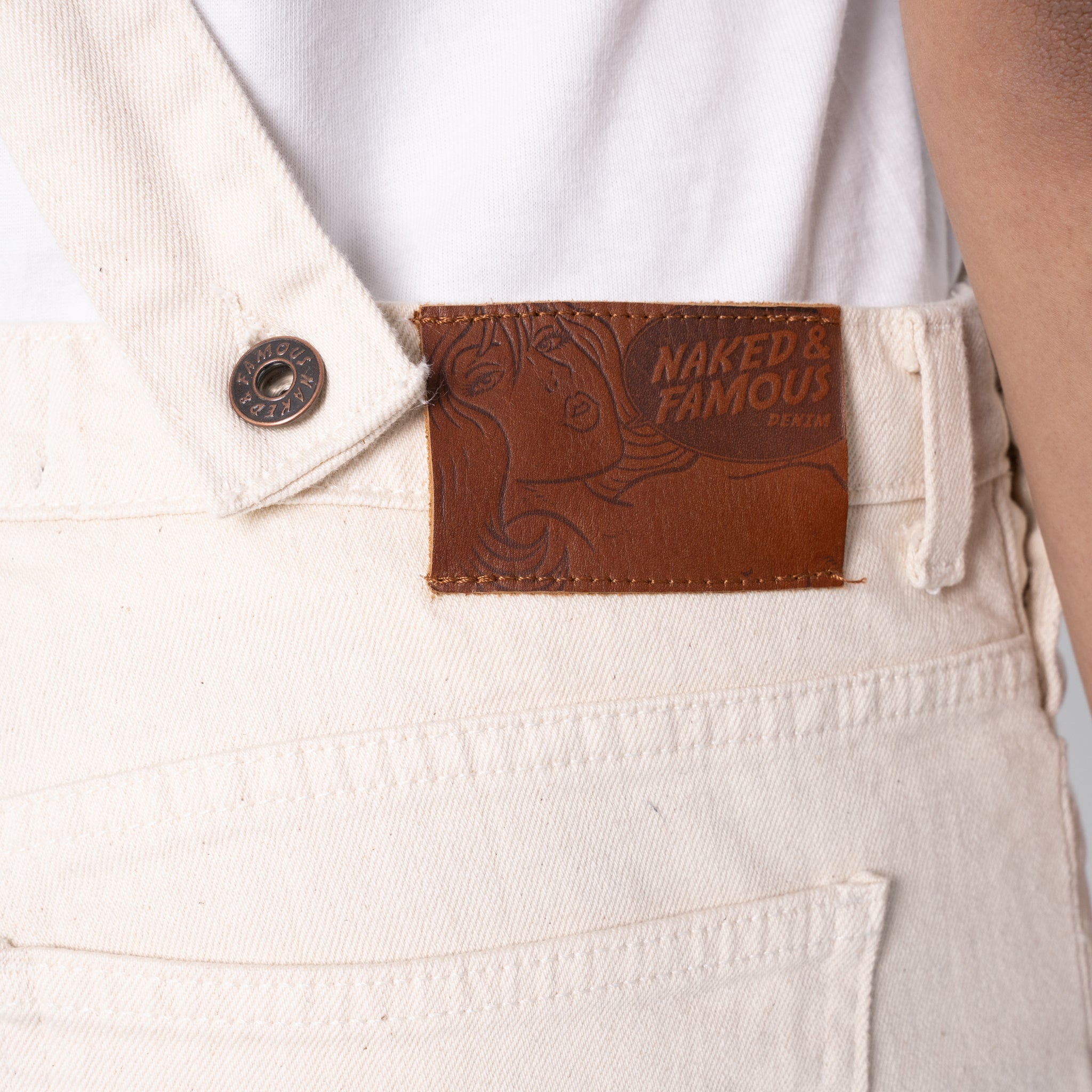 Straight Leg Overalls - Natural Seed Denim by Naked & Famous Denim