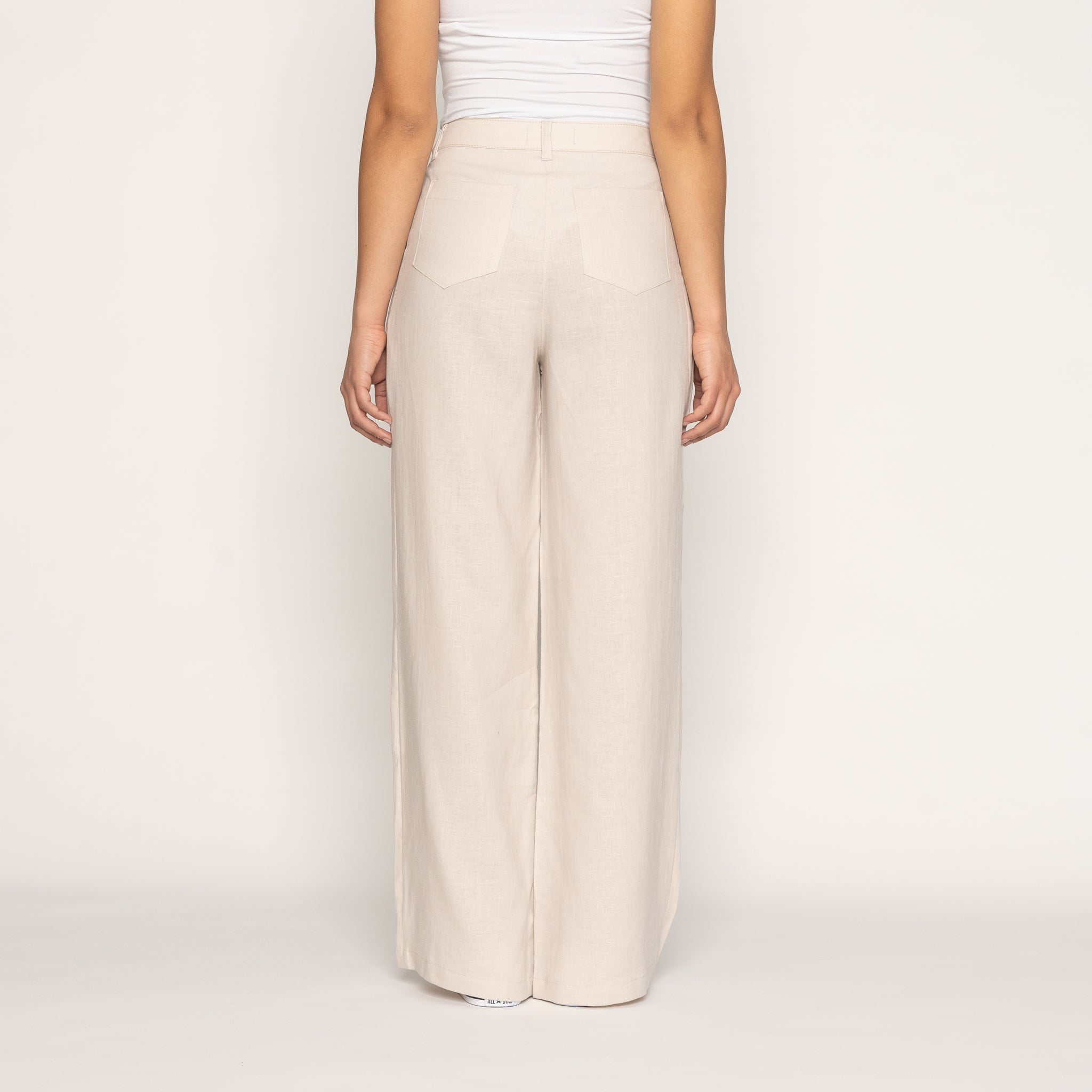Relaxed Pleated Trouser - French Linen Fine Canvas - Ecru by Naked & Famous Denim