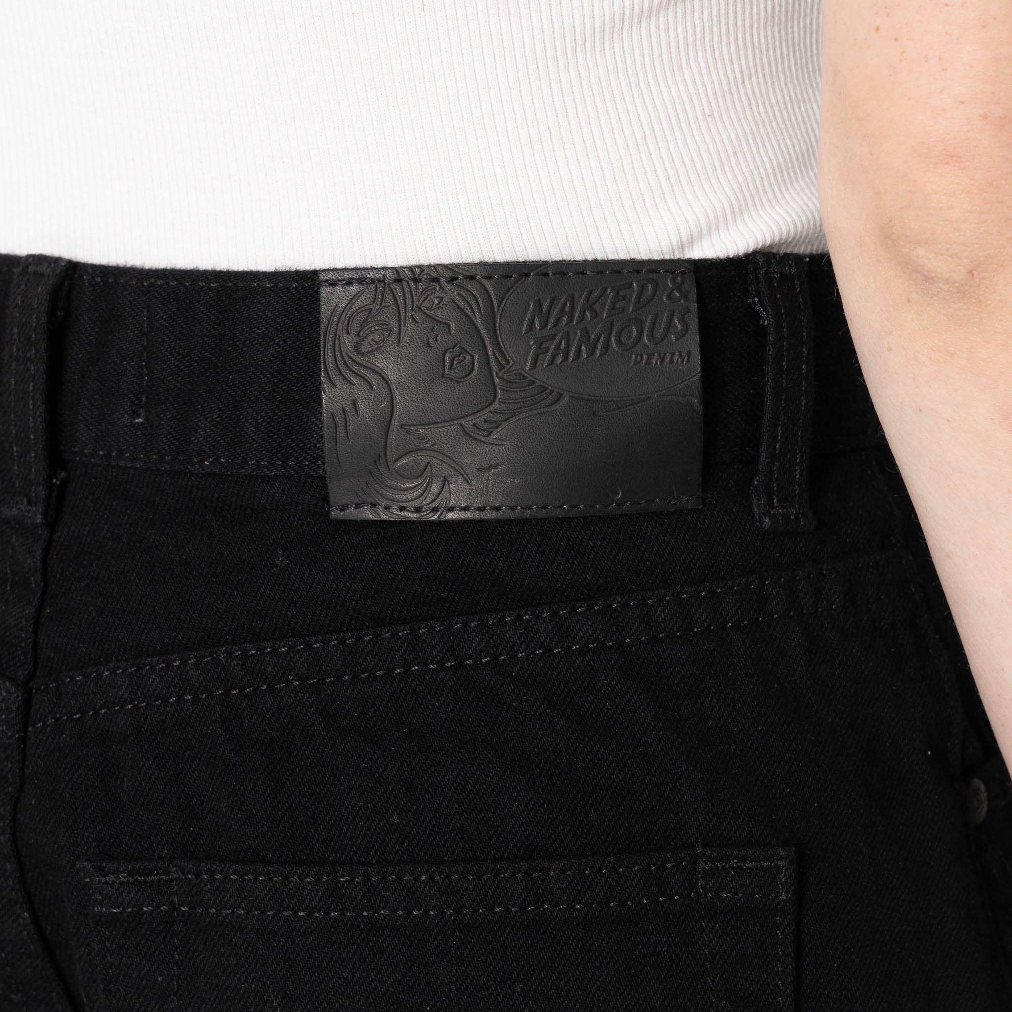 True Girl - Solid Black Selvedge Washed by Naked & Famous Denim