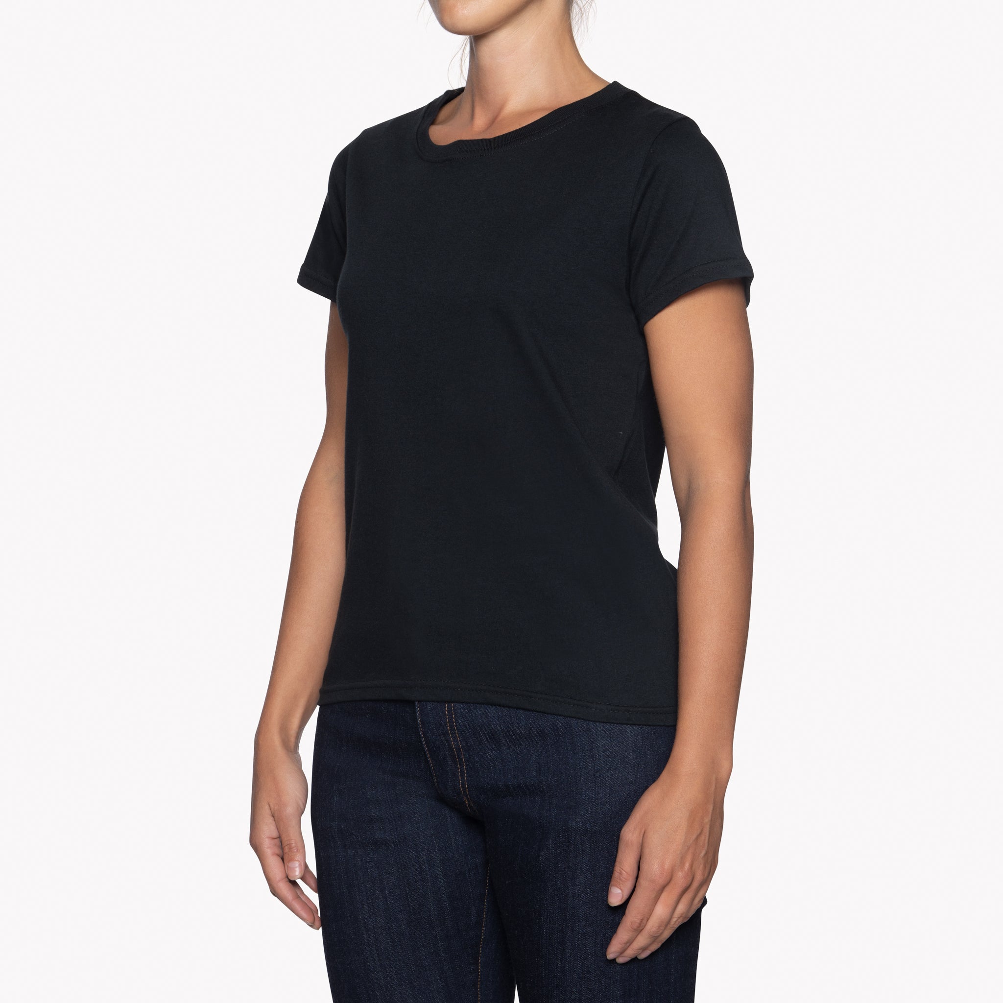Women's - Circular Knit Ballet Tee - Double Ring-Spun Cotton - Black by Naked & Famous Denim