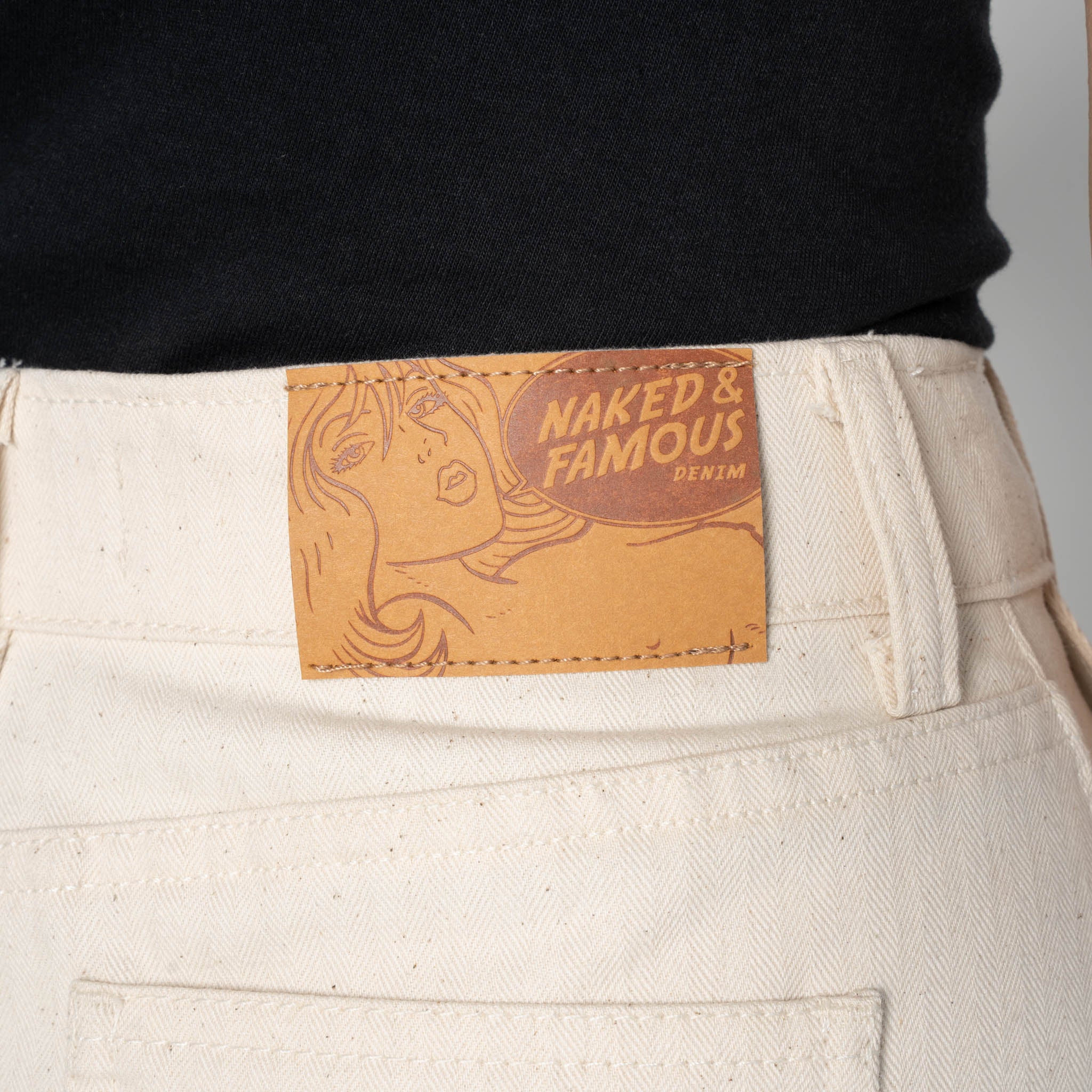 Andie - Hard Twist Organic Herringbone - Ecru by Naked & Famous Denim