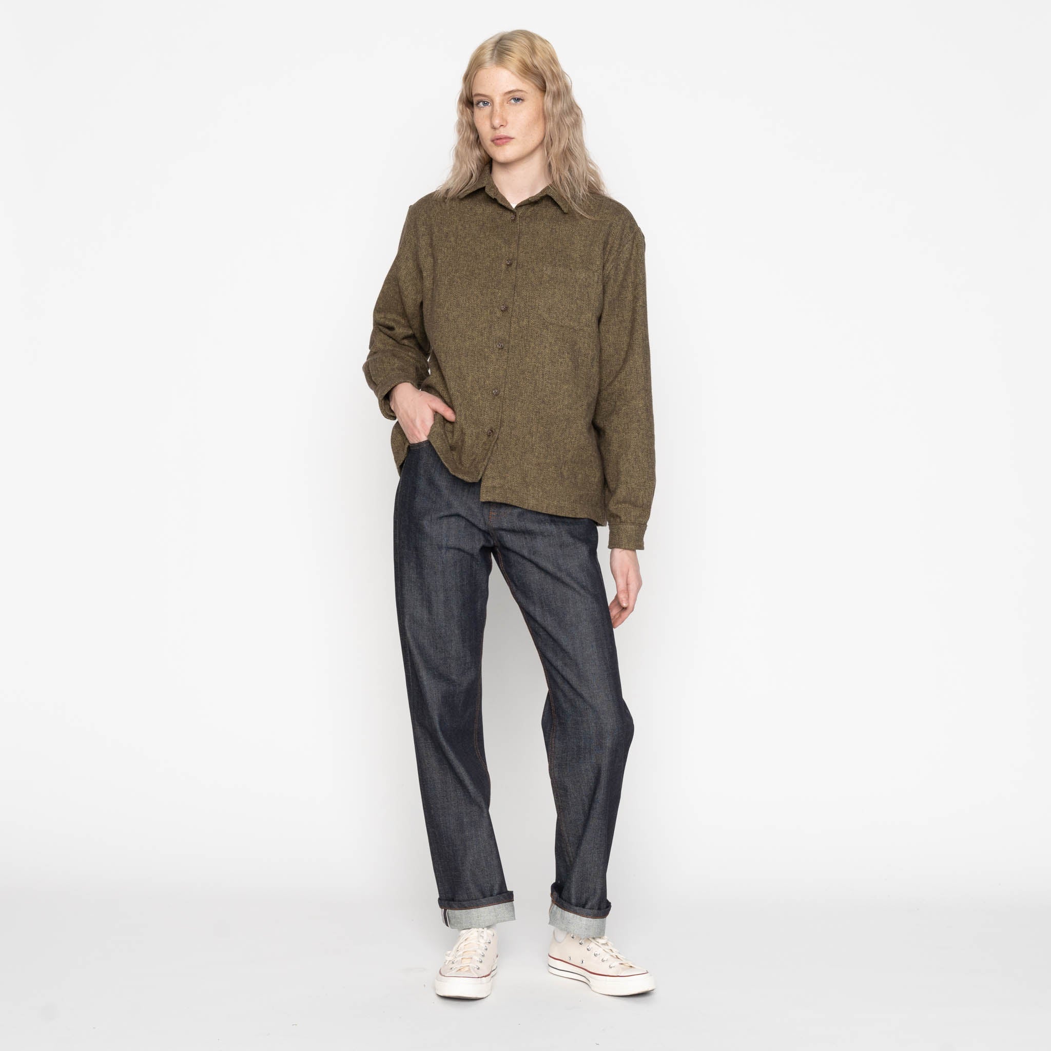 Judy Shirt - Herringbone Triple Twist - Forest