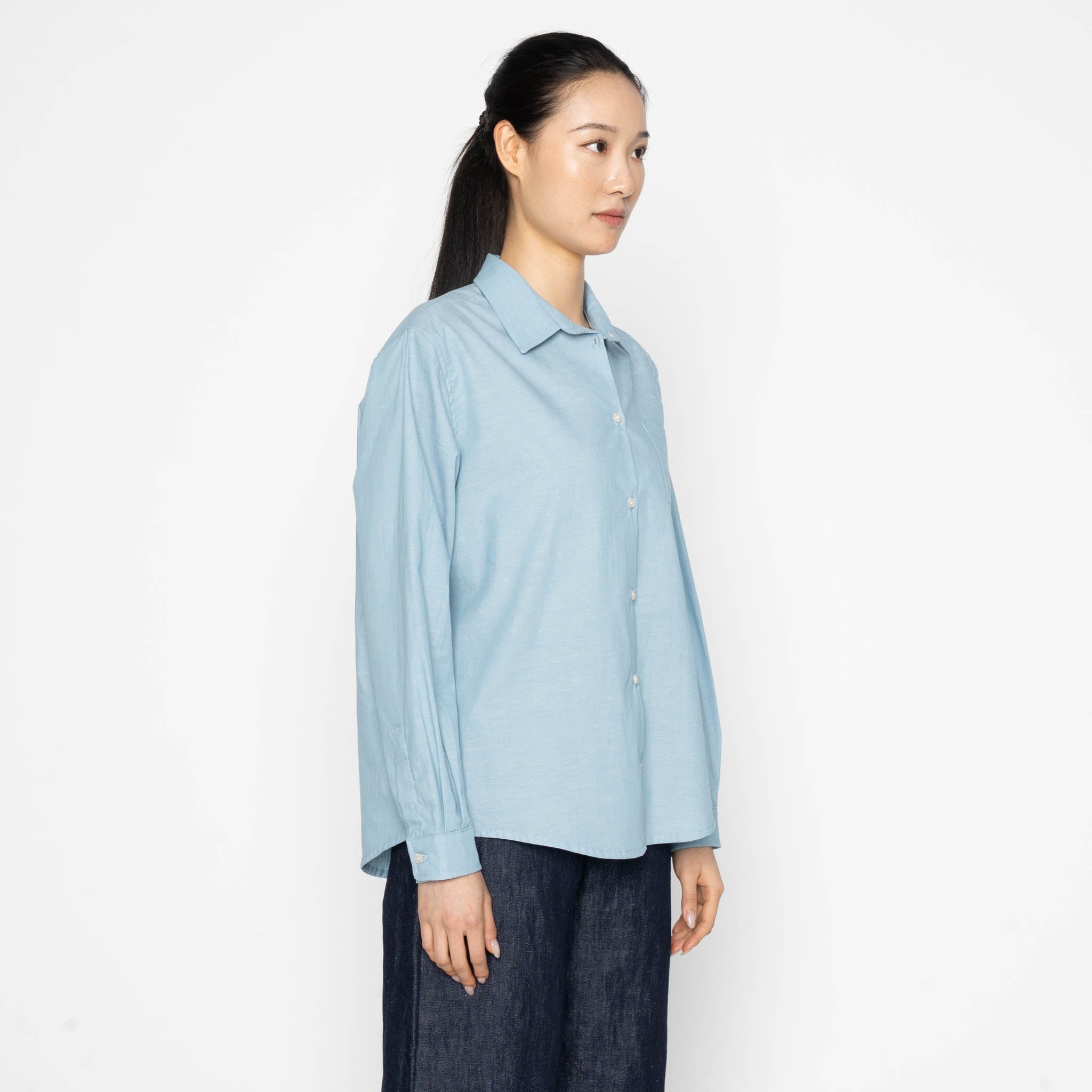 Judy Shirt - Selvedge Chambray - Pale Blue by Naked & Famous Denim