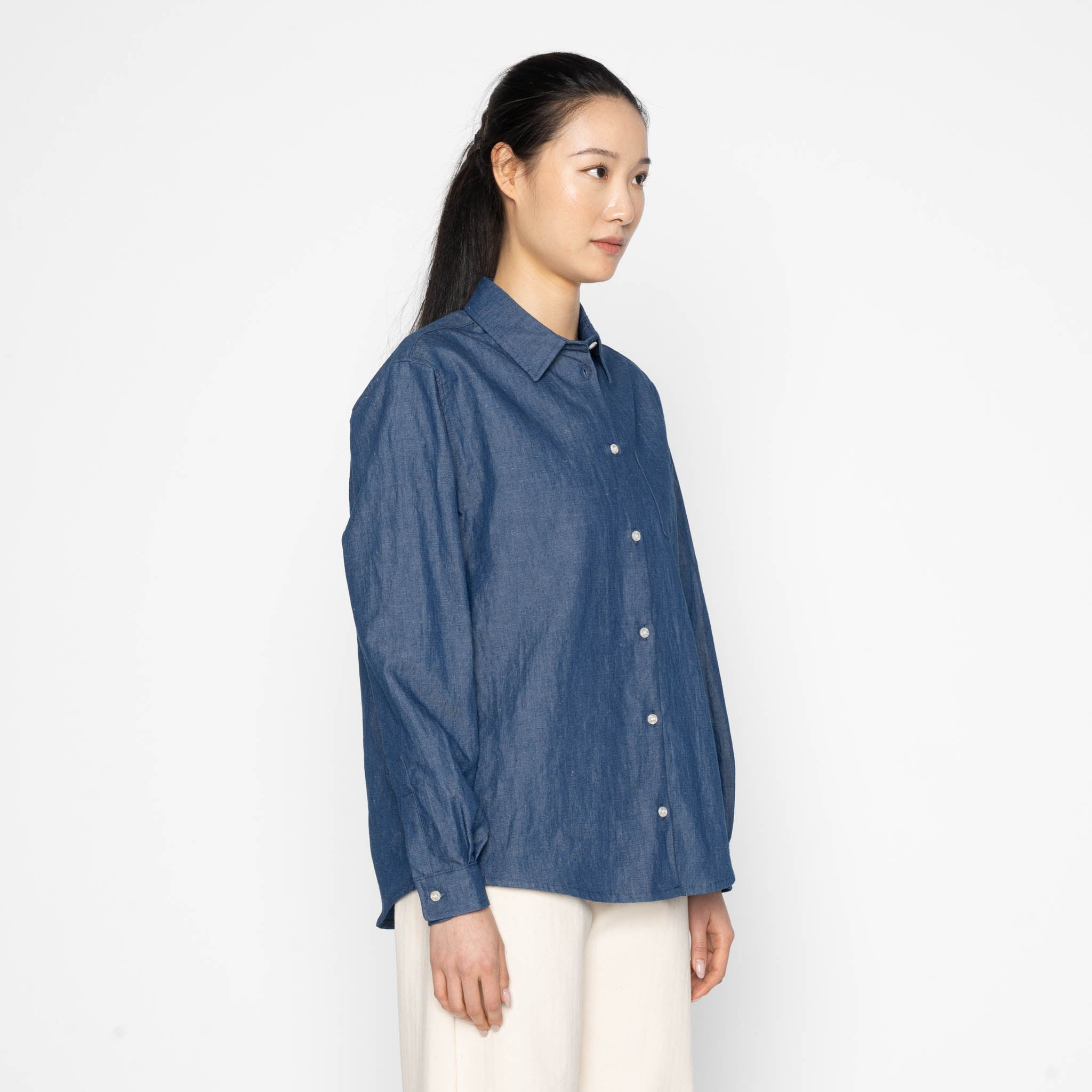 Judy - Linen Blend Denim - Indigo by Naked & Famous Denim
