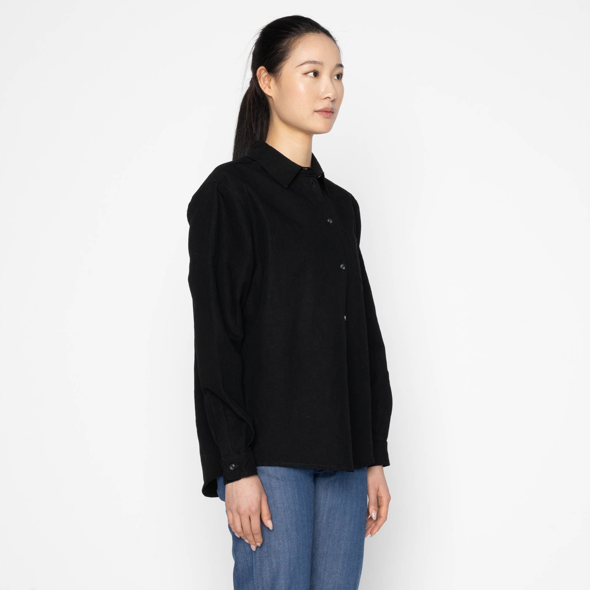Judy - Linen Blend Denim - Black by Naked & Famous Denim
