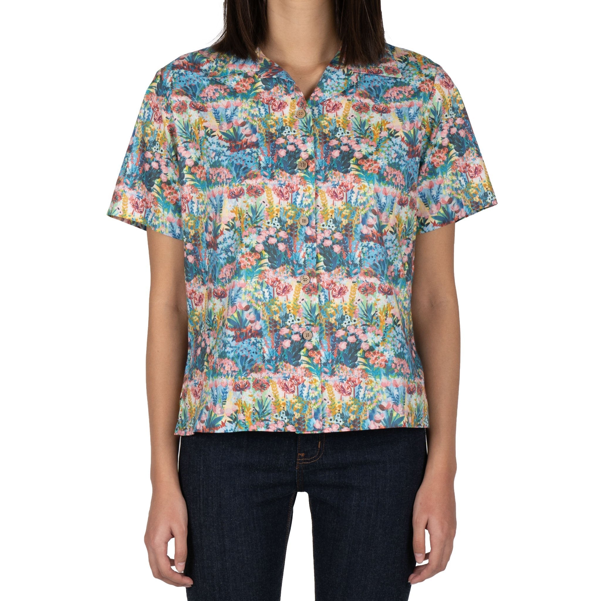 Camp Collar Shirt - Flower Painting - Multi Color by Naked & Famous Denim