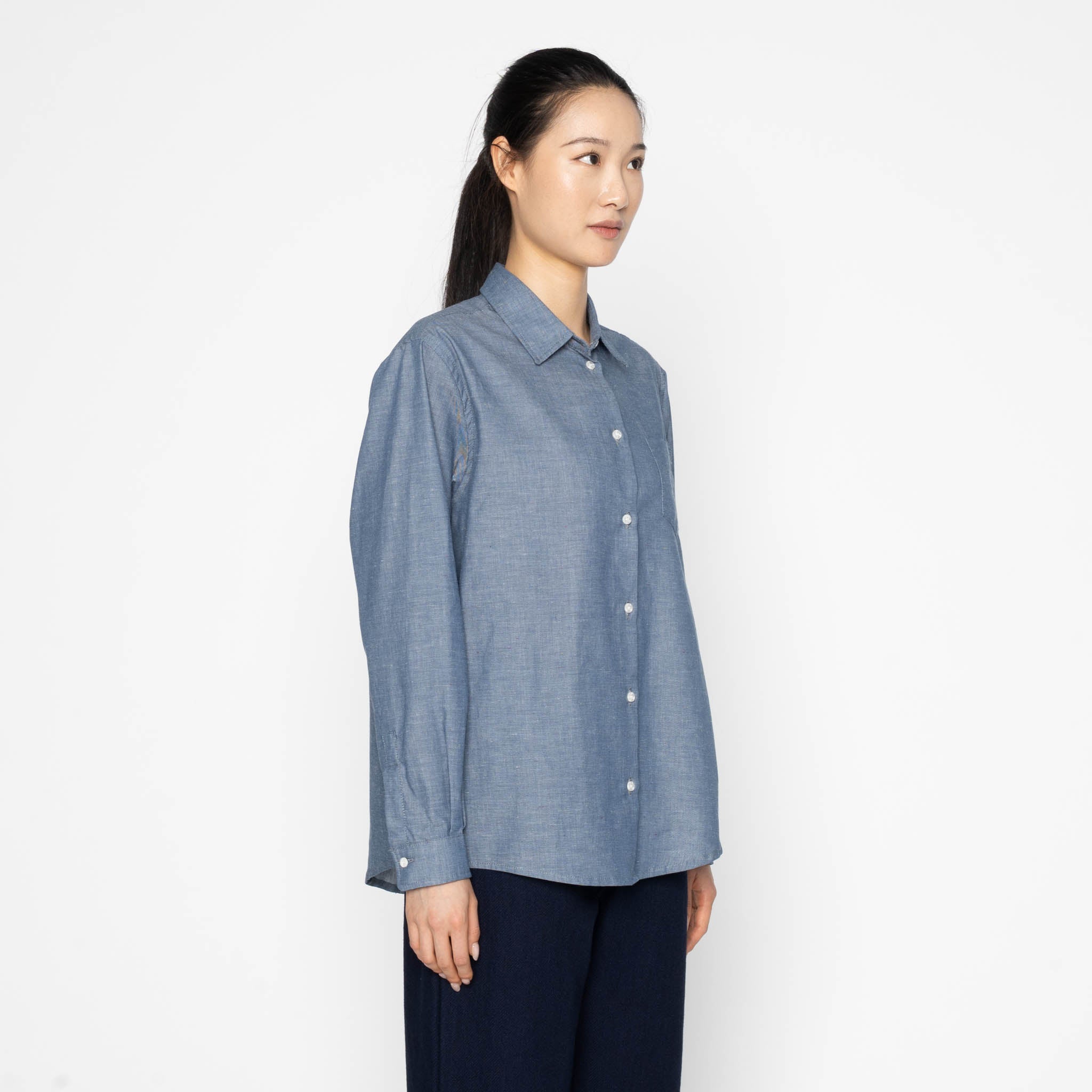 Judy - Chambray with Multicolor Neps - Blue by Naked & Famous Denim