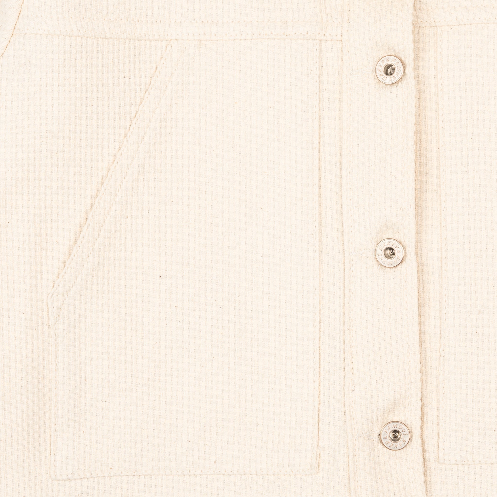 Cropped Denim Jacket - Judo Sashiko - Ecru by Naked & Famous Denim