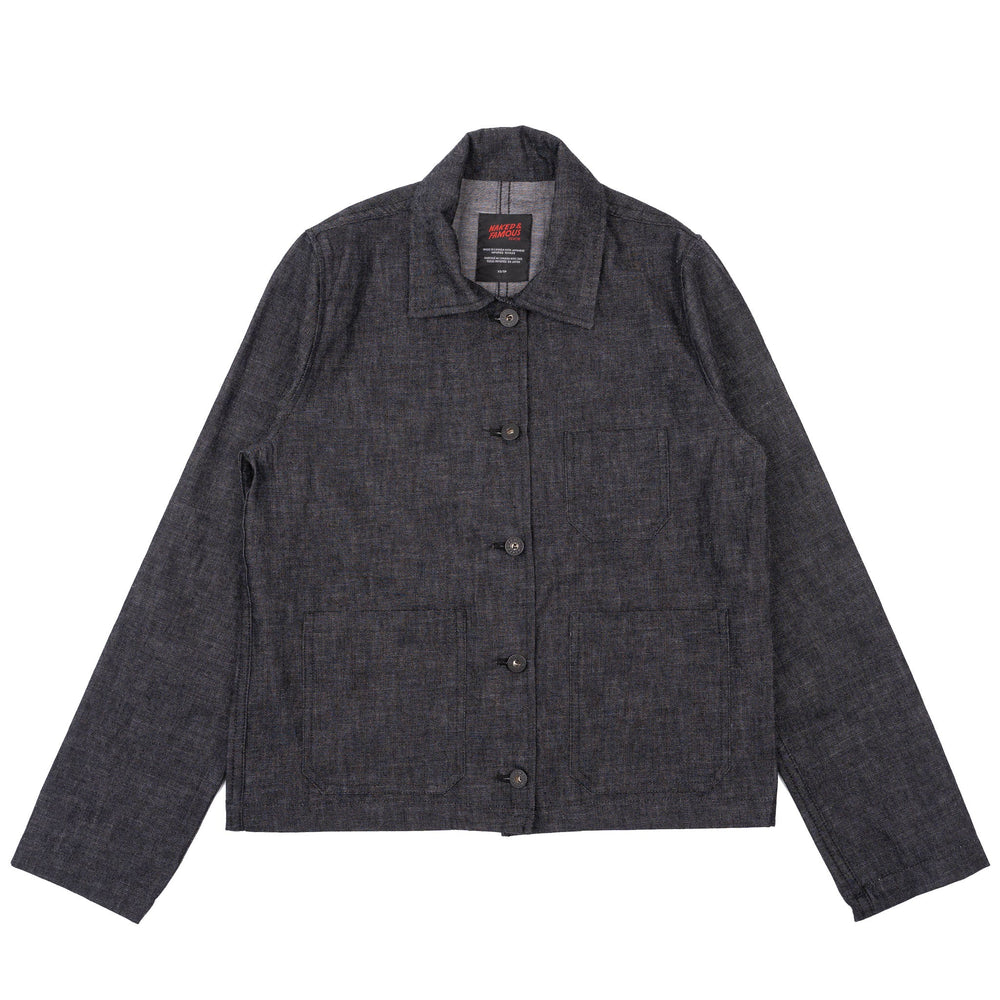 Gracie Jacket - Black Lightweight Denim - Black by Naked & Famous Denim