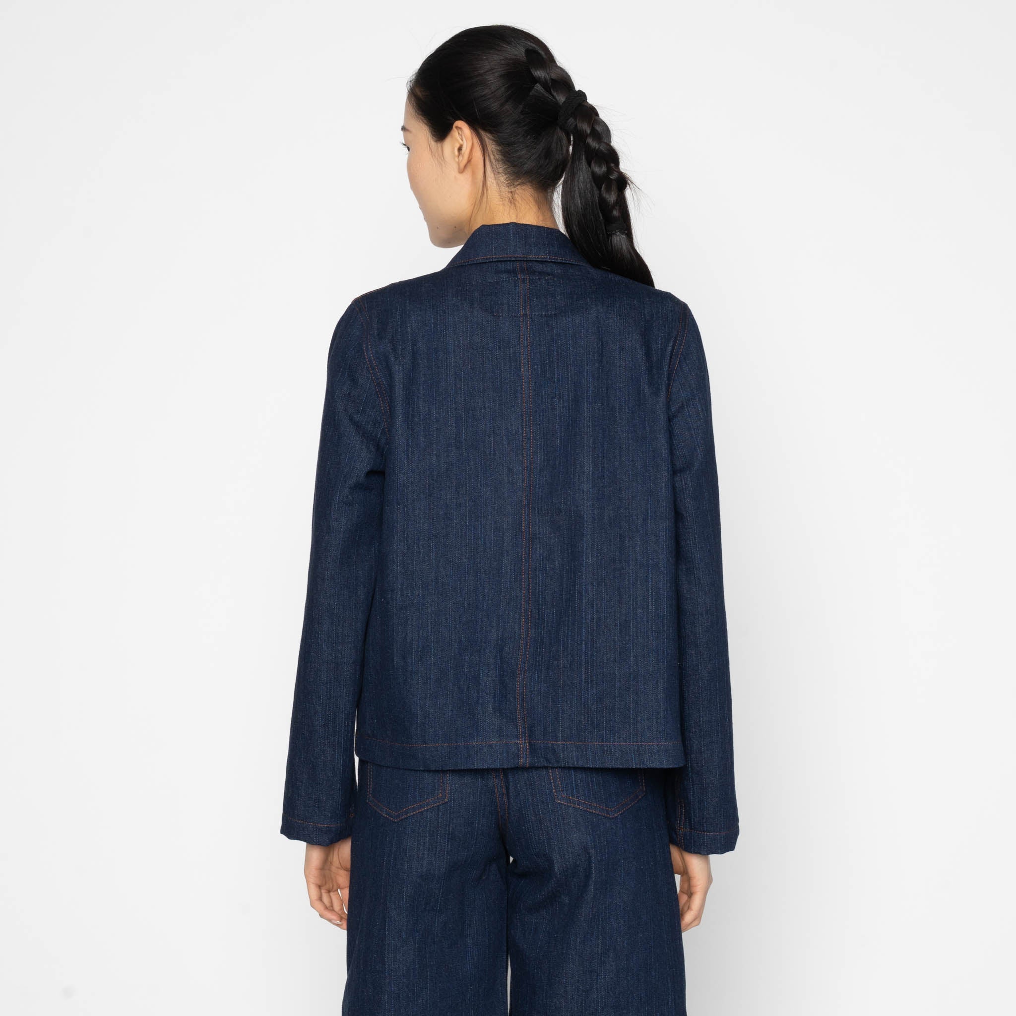 Gracie Jacket - Vertical Slub Denim - Indigo by Naked & Famous Denim
