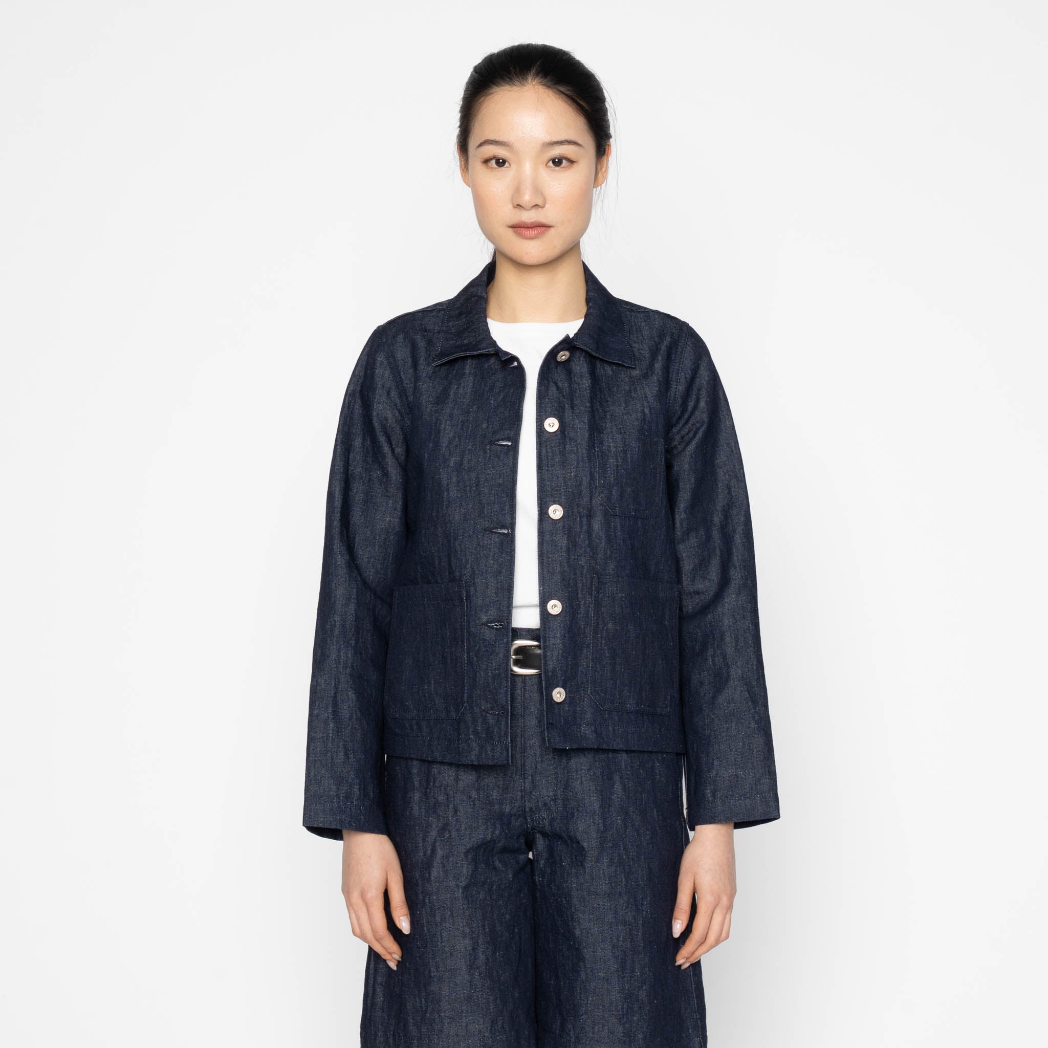 Gracie Jacket - Linen Blend Denim - Indigo