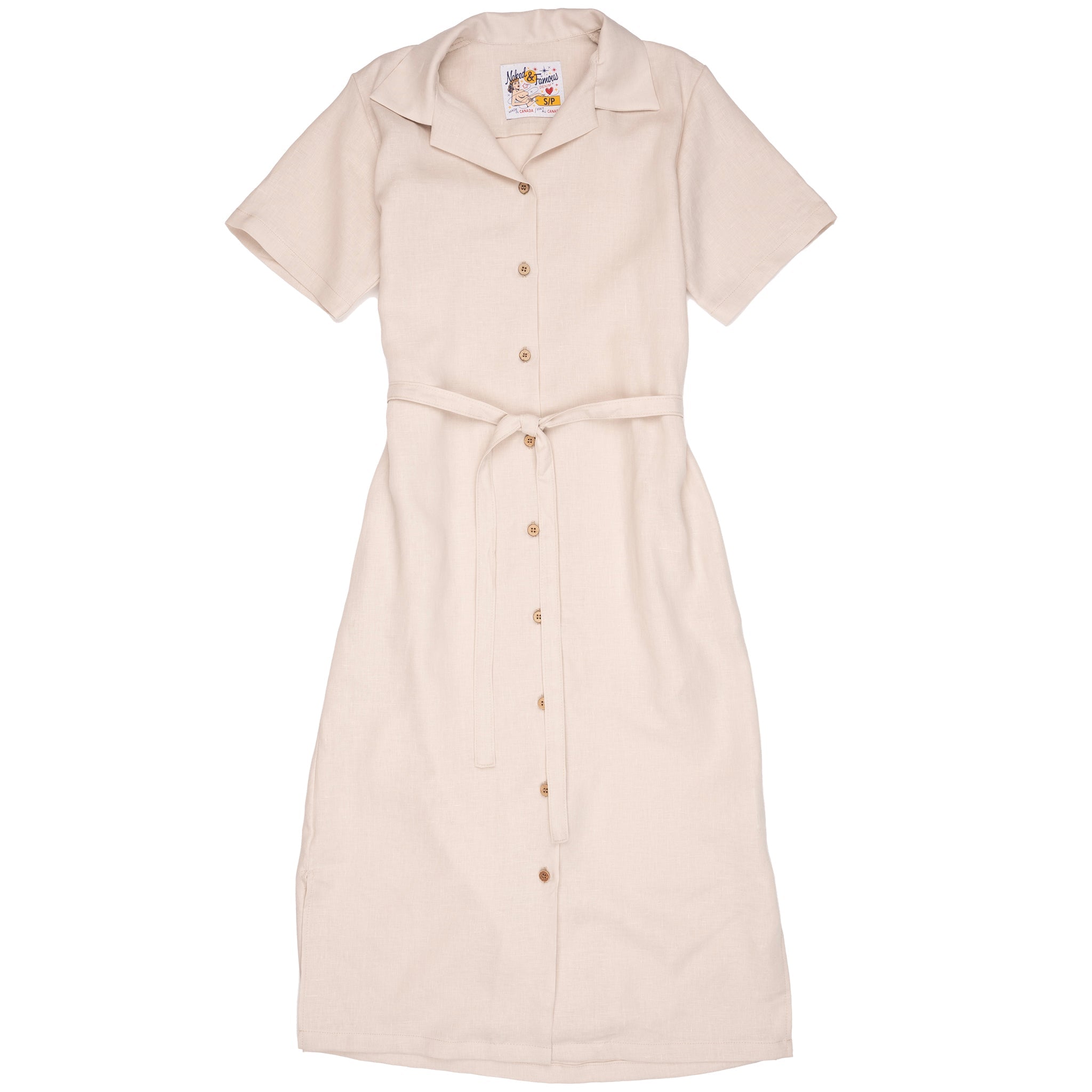 Aloha Dress - French Linen Fine Canvas - Ecru by Naked & Famous Denim