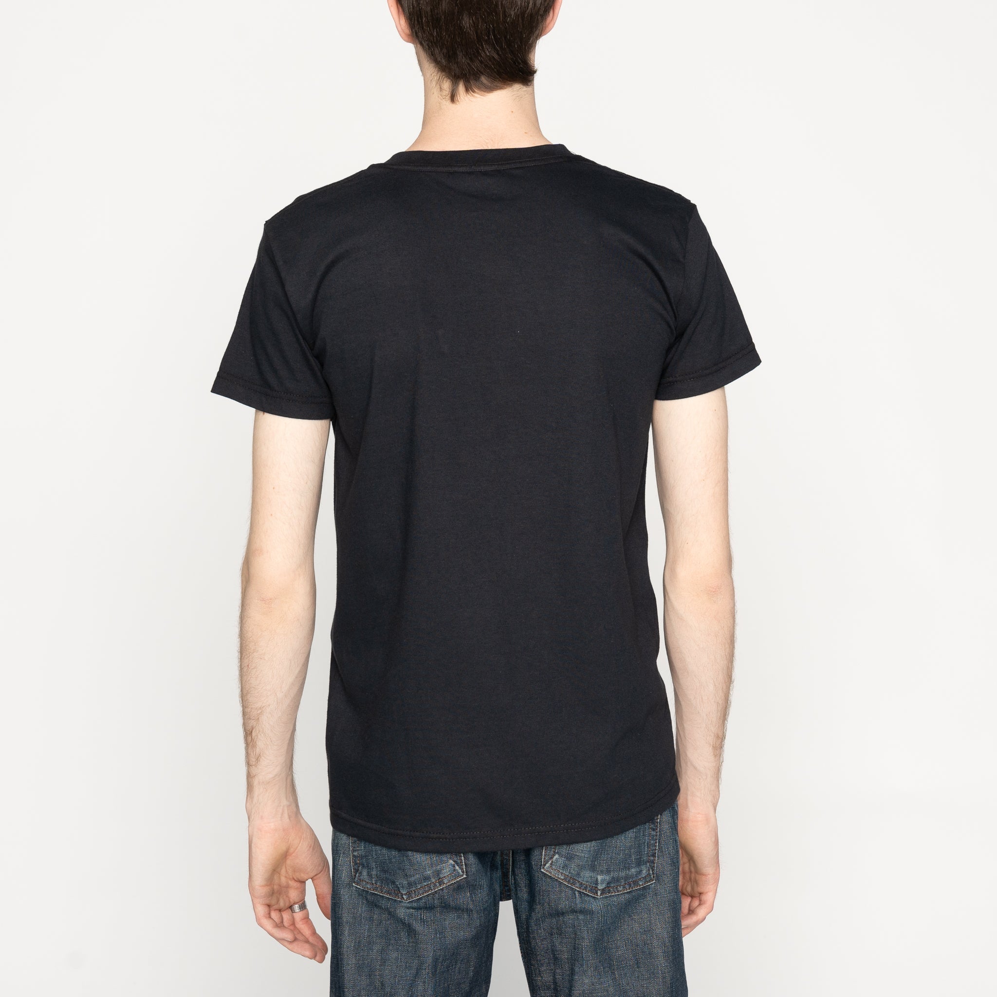 Pocket Tee - Black - Big Slub Vintage Flannel - Red by Naked & Famous Denim