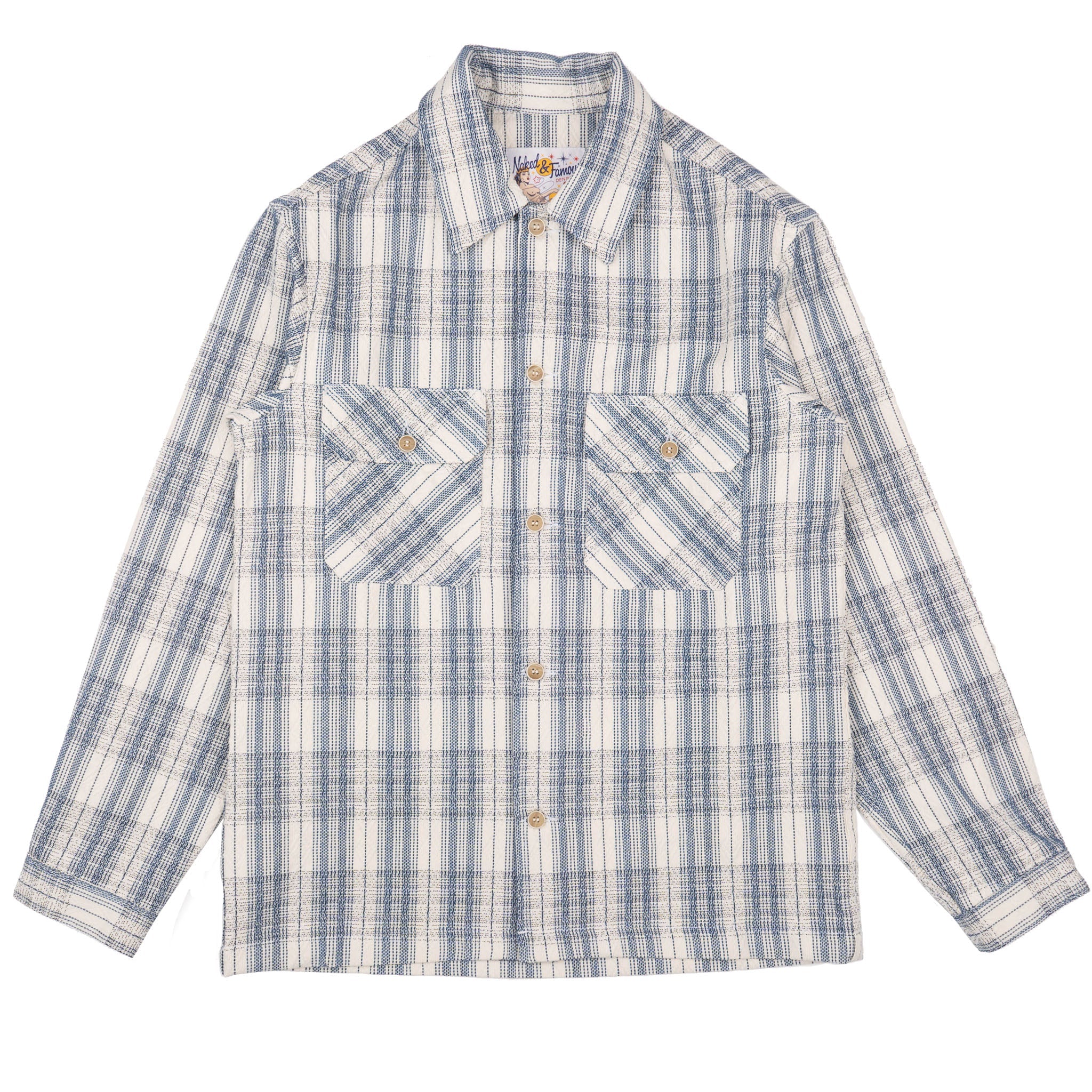 Work Shirt - Asagi Sashiko - White by Naked & Famous Denim
