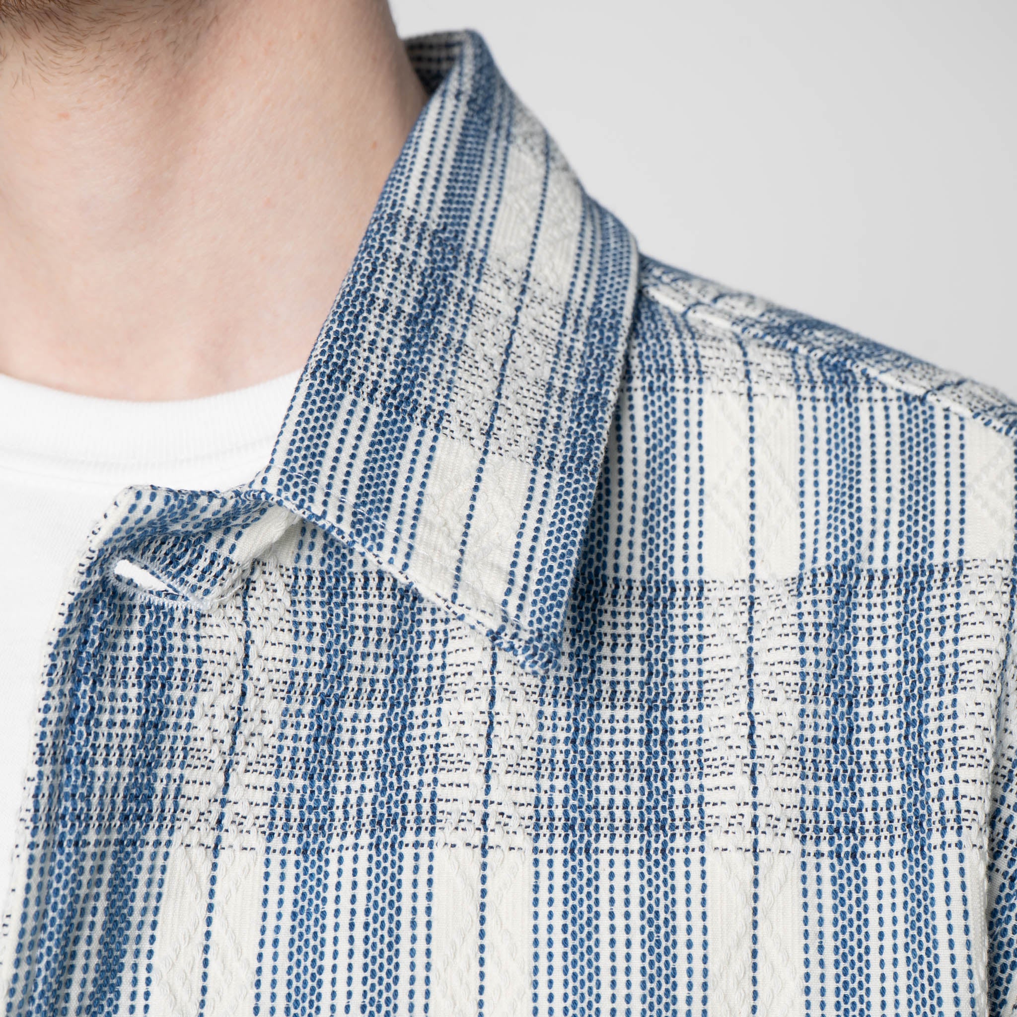 Work Shirt - Asagi Sashiko - White