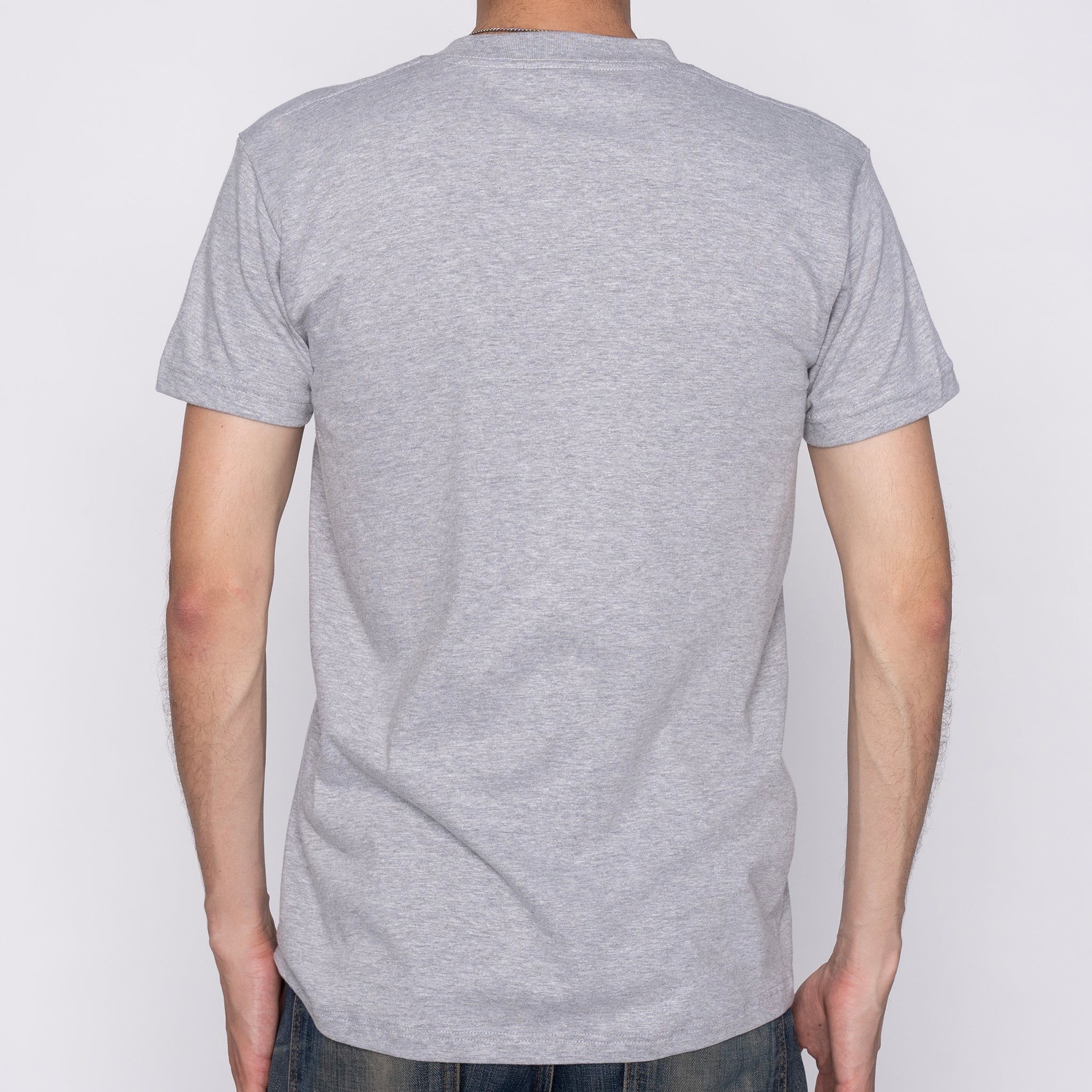 Pocket Tee - Heather Grey + Heavyweight Stripe Grey by Naked & Famous Denim