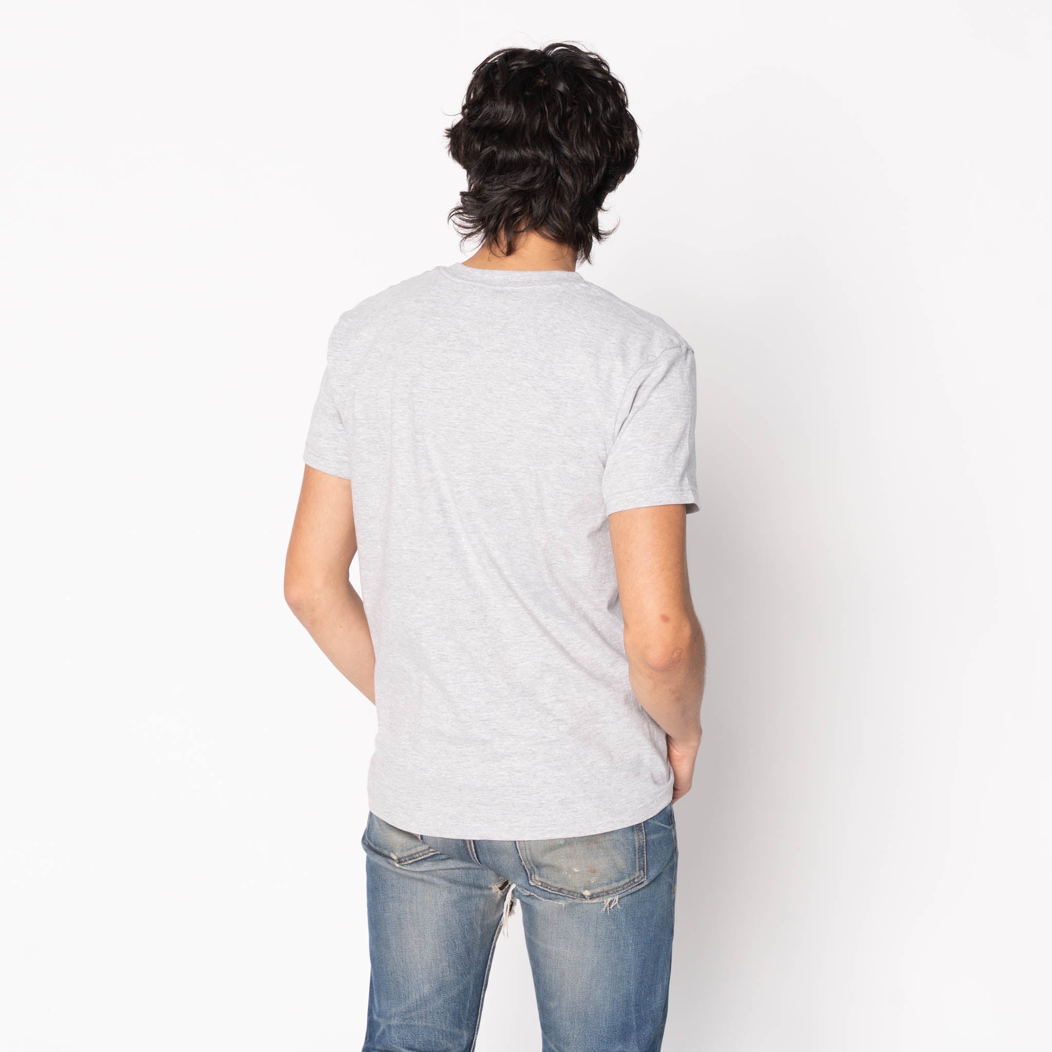 Pocket Tee - Heather Grey - Kimono Scramble - Indigo by Naked & Famous Denim