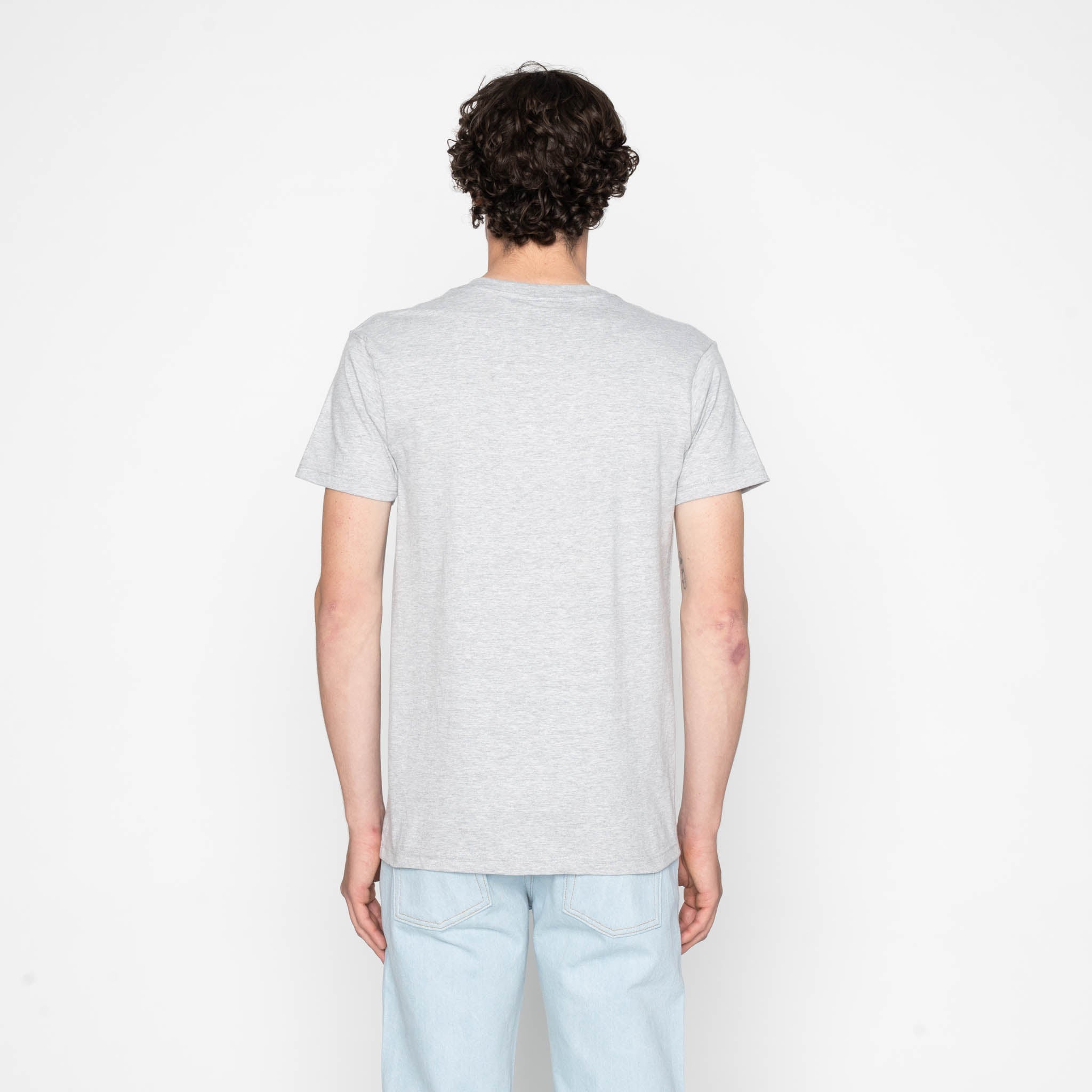 Pocket Tee - Heather Grey + Matsuba Pine Needles - Indigo by Naked & Famous Denim