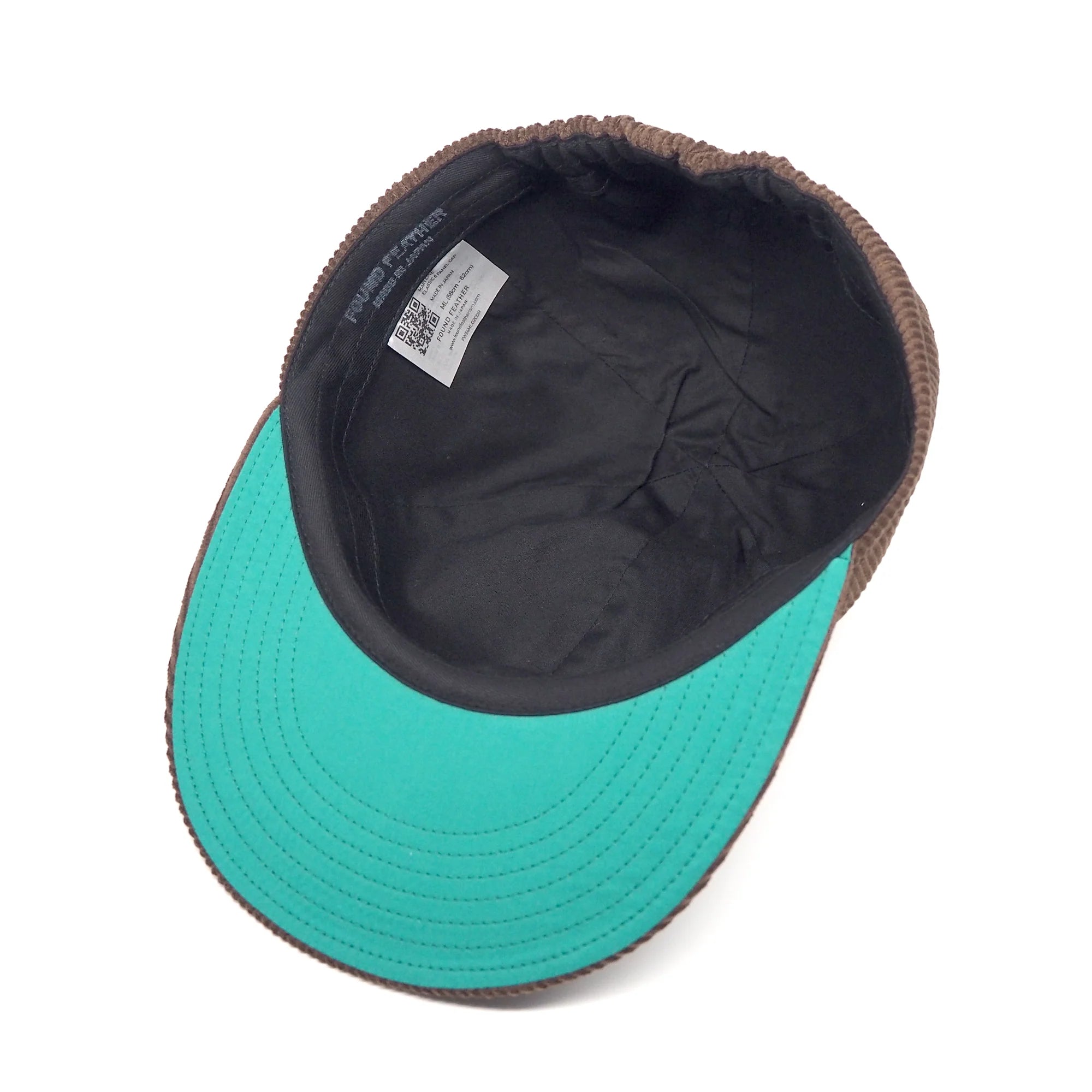 Casquette classique 6 panneaux 8 W en velours côtelé - Marron