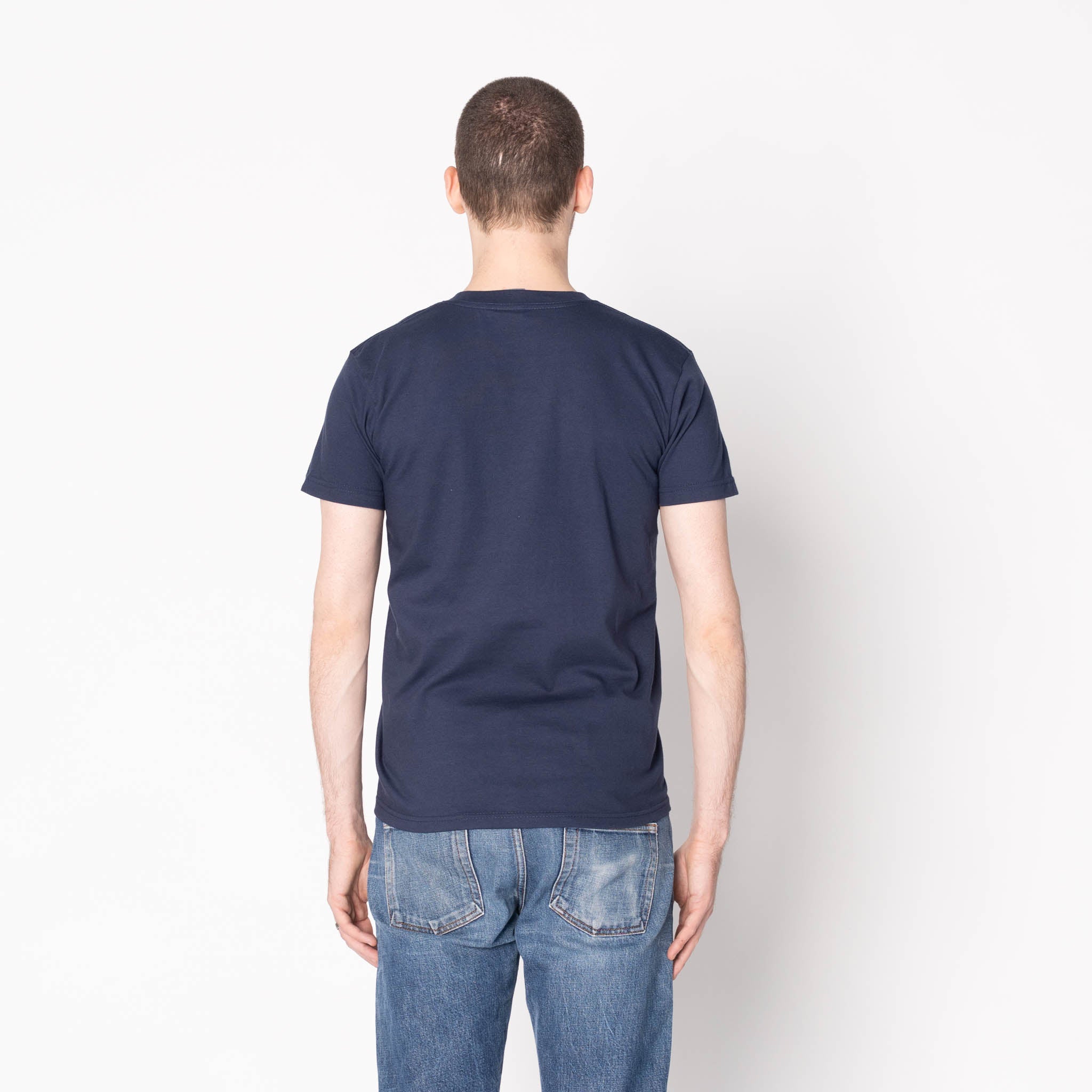 Pocket Tee - Navy - Origami Poplin - Blue