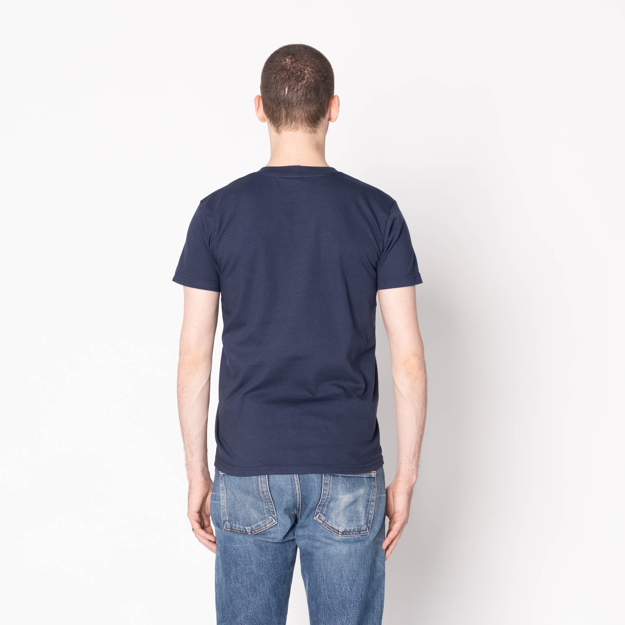 Pocket Tee - Navy - Origami Poplin - Blue by Naked & Famous Denim