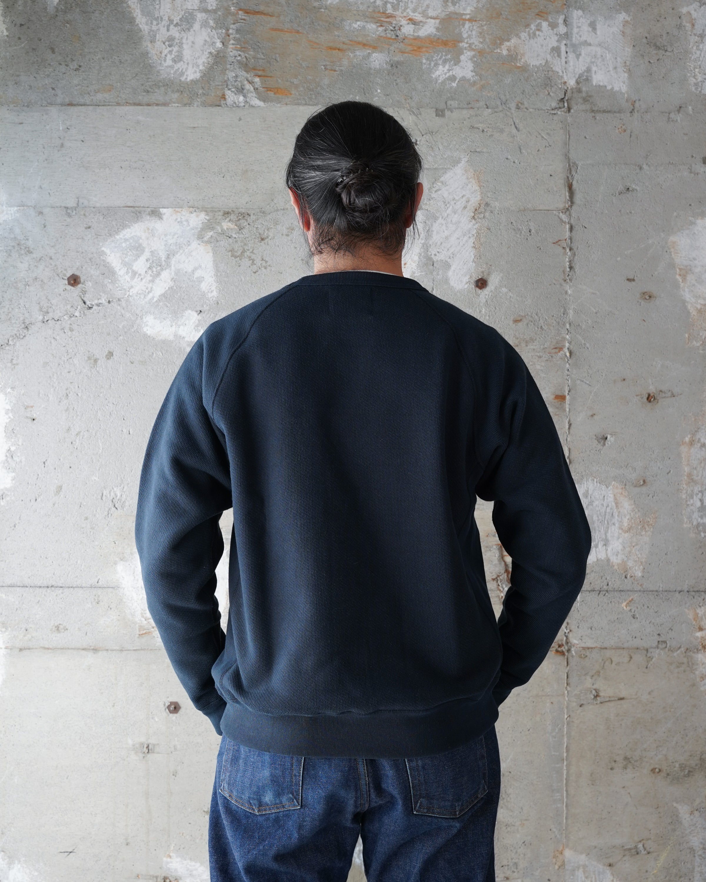 Pullover Crewneck - 701gsm Double Heavyweight French Terry - Navy by Wonder Looper