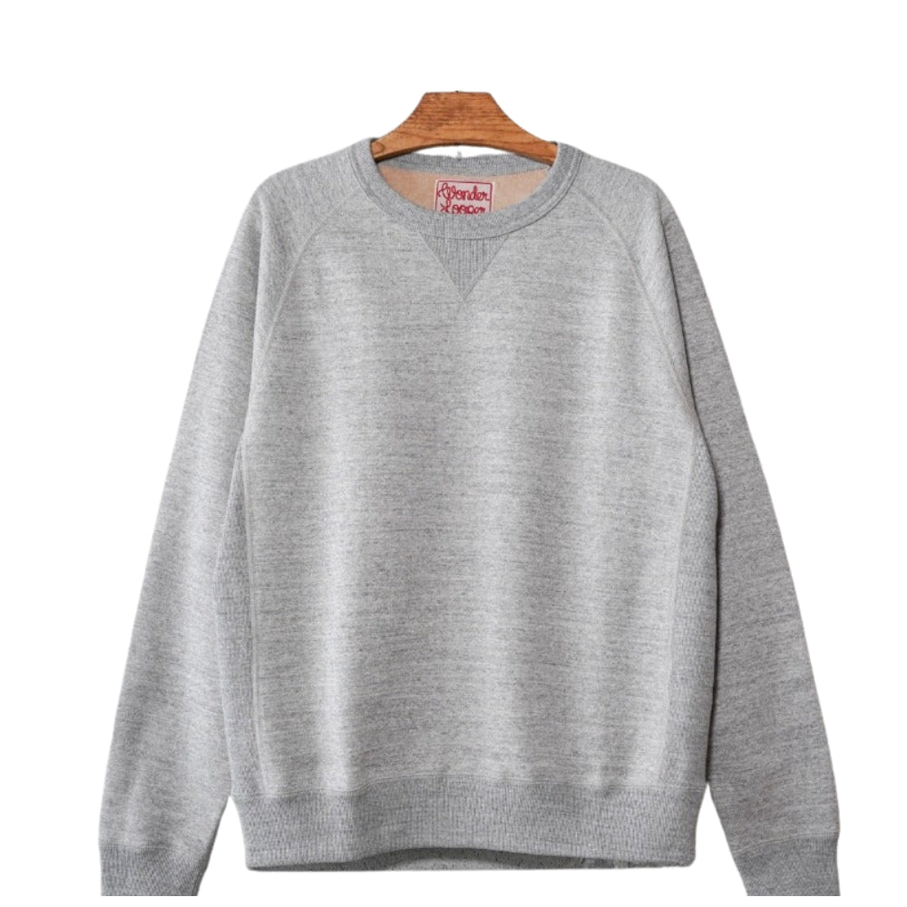 Pullover Crewneck - Fleeced Foxfibre® - Heather Grey