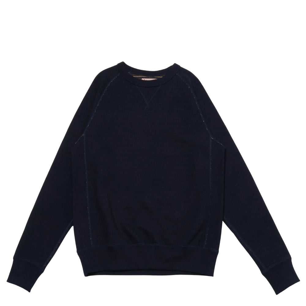 Pullover Crewneck - Real Indigo Blanket Striped French Terry