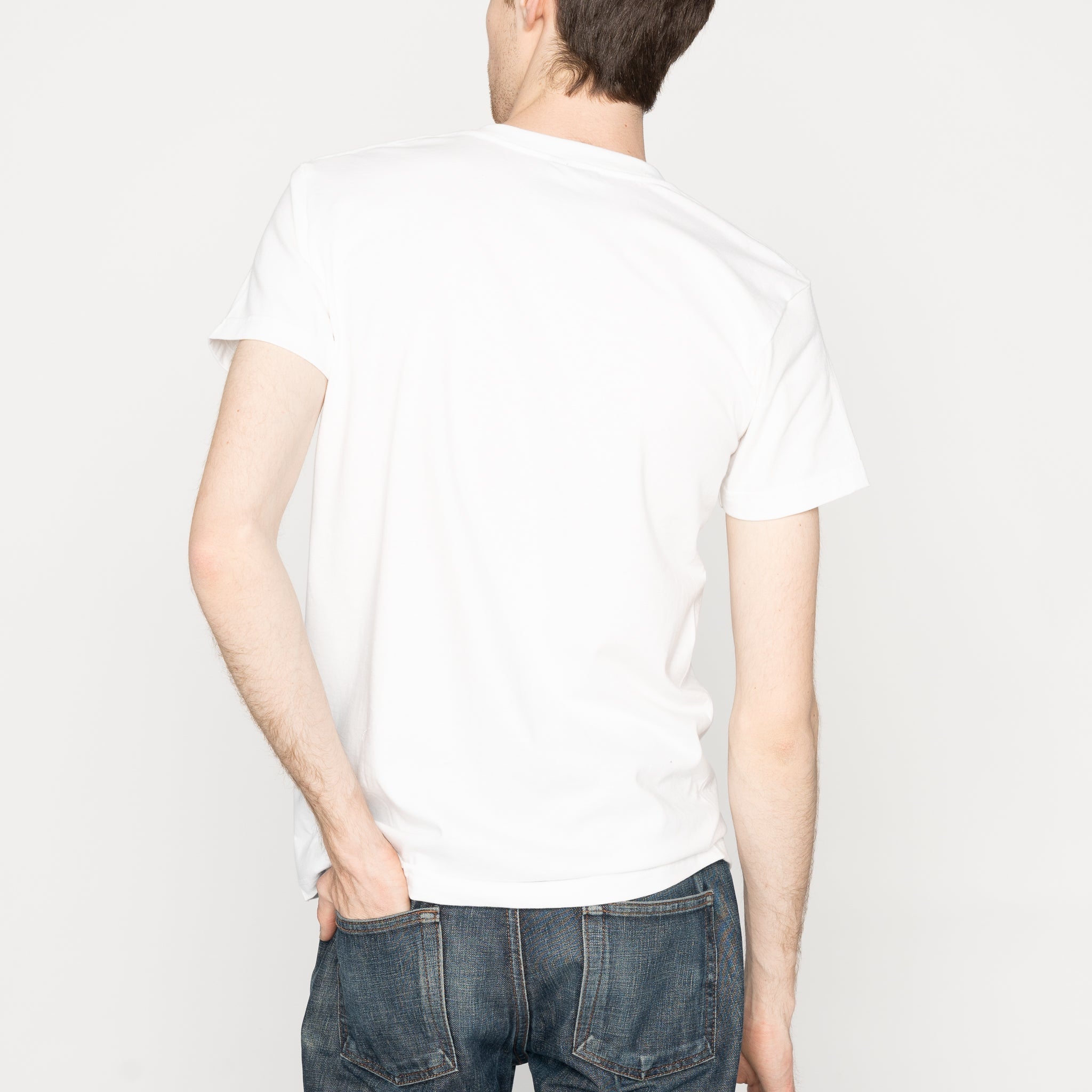 Pocket Tee - White - Kimono Triangles by Naked & Famous Denim