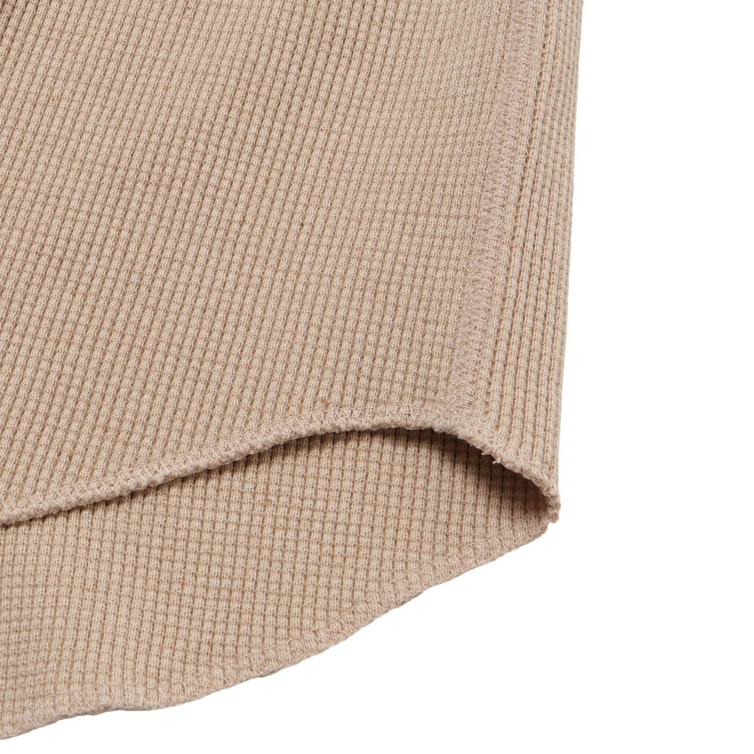 Henley - Foxfibre Heavyweight Waffle -Coyote 15