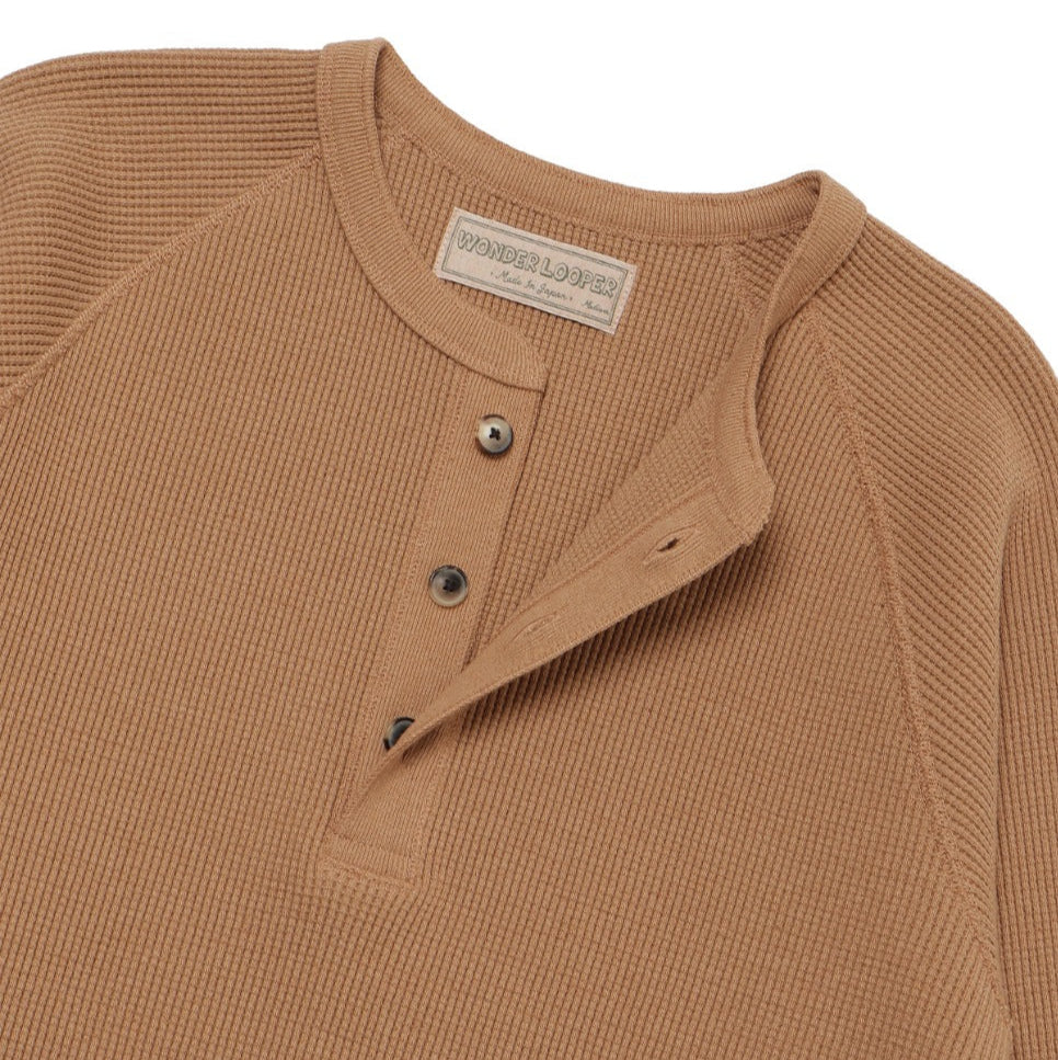 Henley - Foxfibre® Heavyweight Waffle -Coyote 70