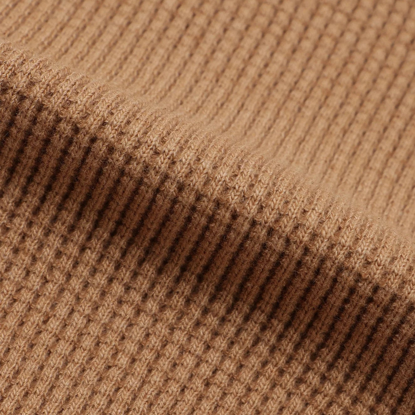 Henley - Foxfibre® Heavyweight Waffle -Coyote 70