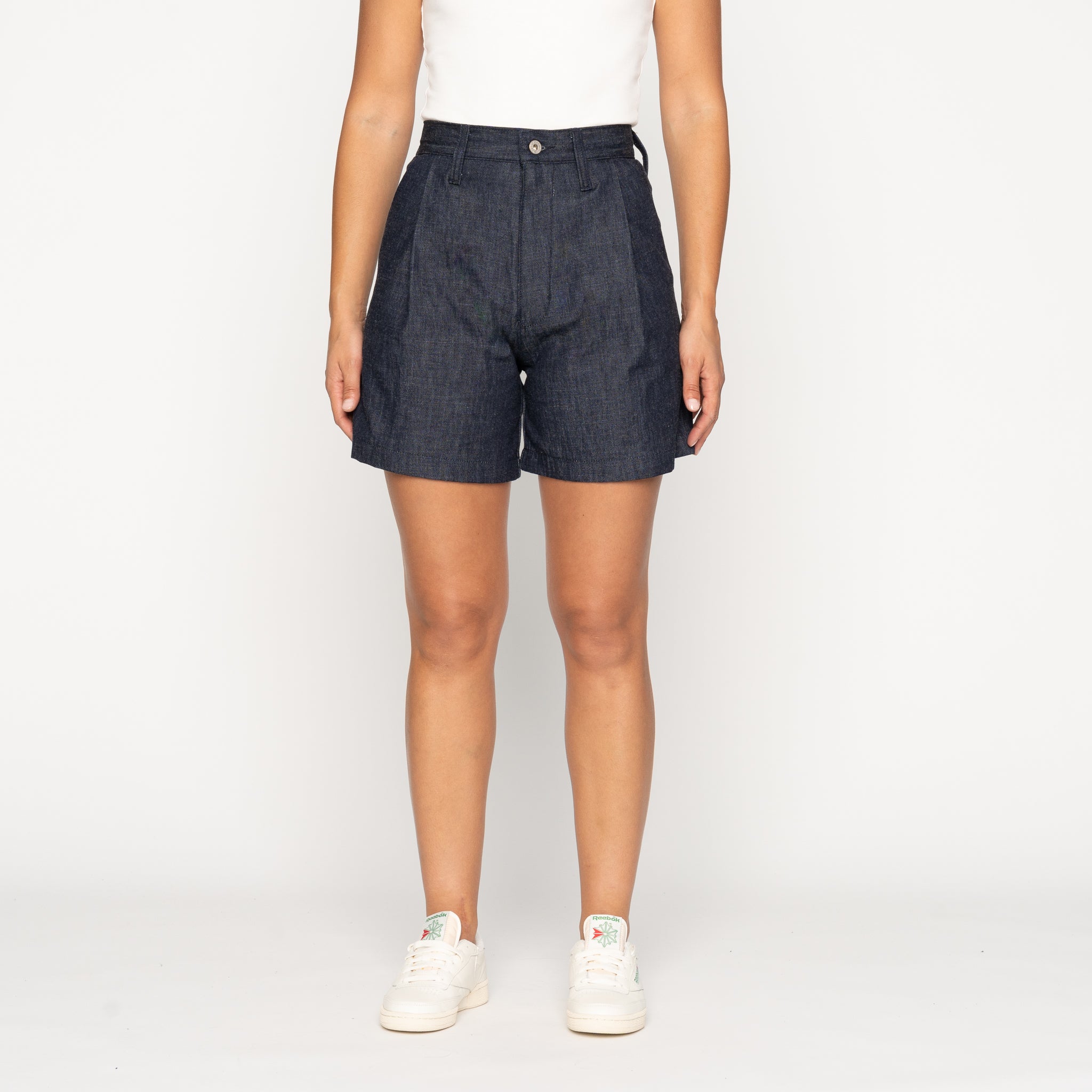 Twin Pleated Short - 10oz Rinsed Denim | Naked & Famous Denim