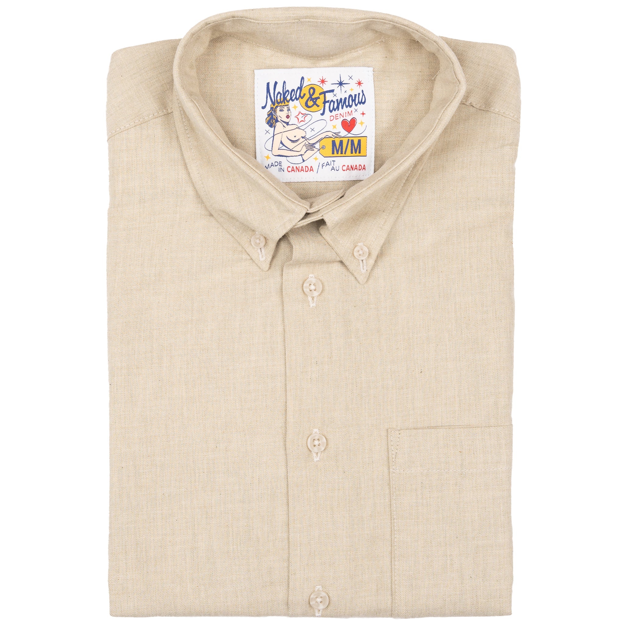 Easy Shirt - Melange Soft Twill - Pale Taupe | Naked & Famous Denim