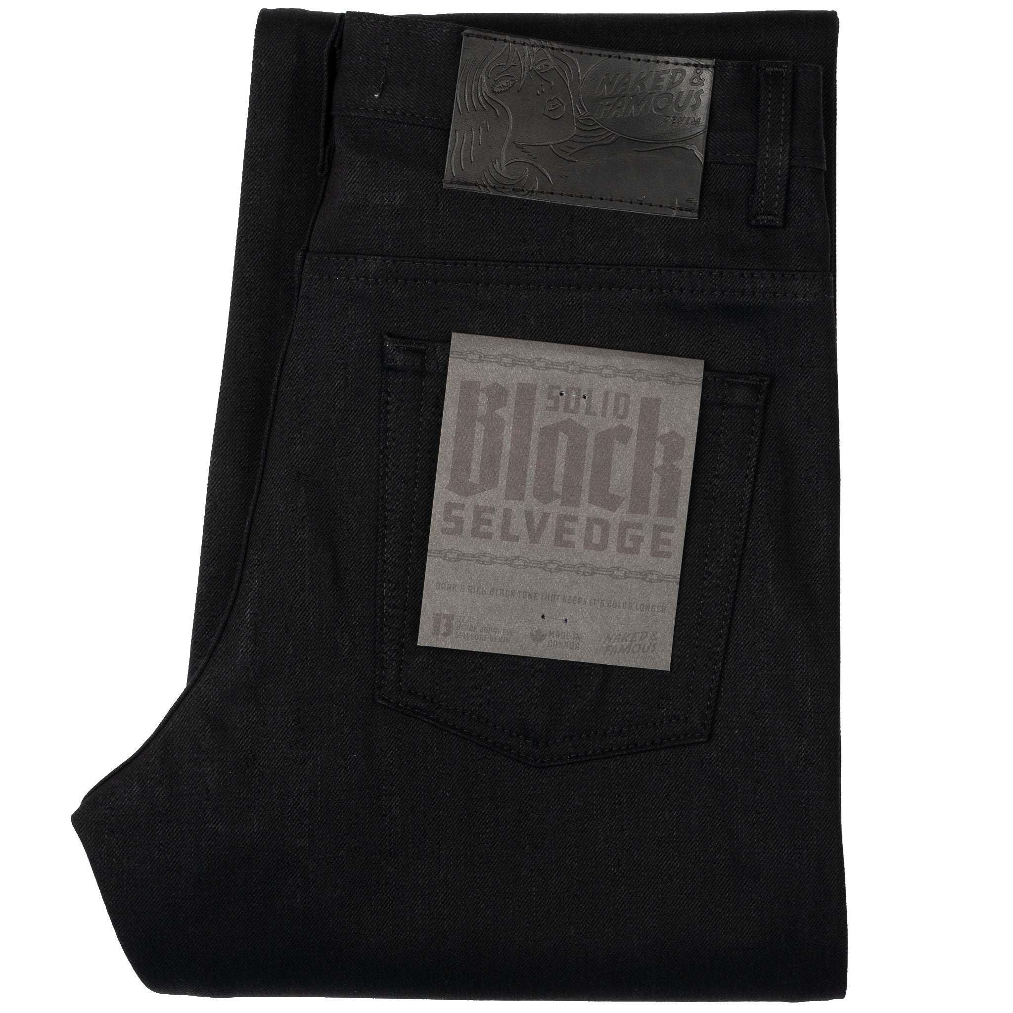 Groovy Guy - Solid Black Selvedge | Naked & Famous Denim