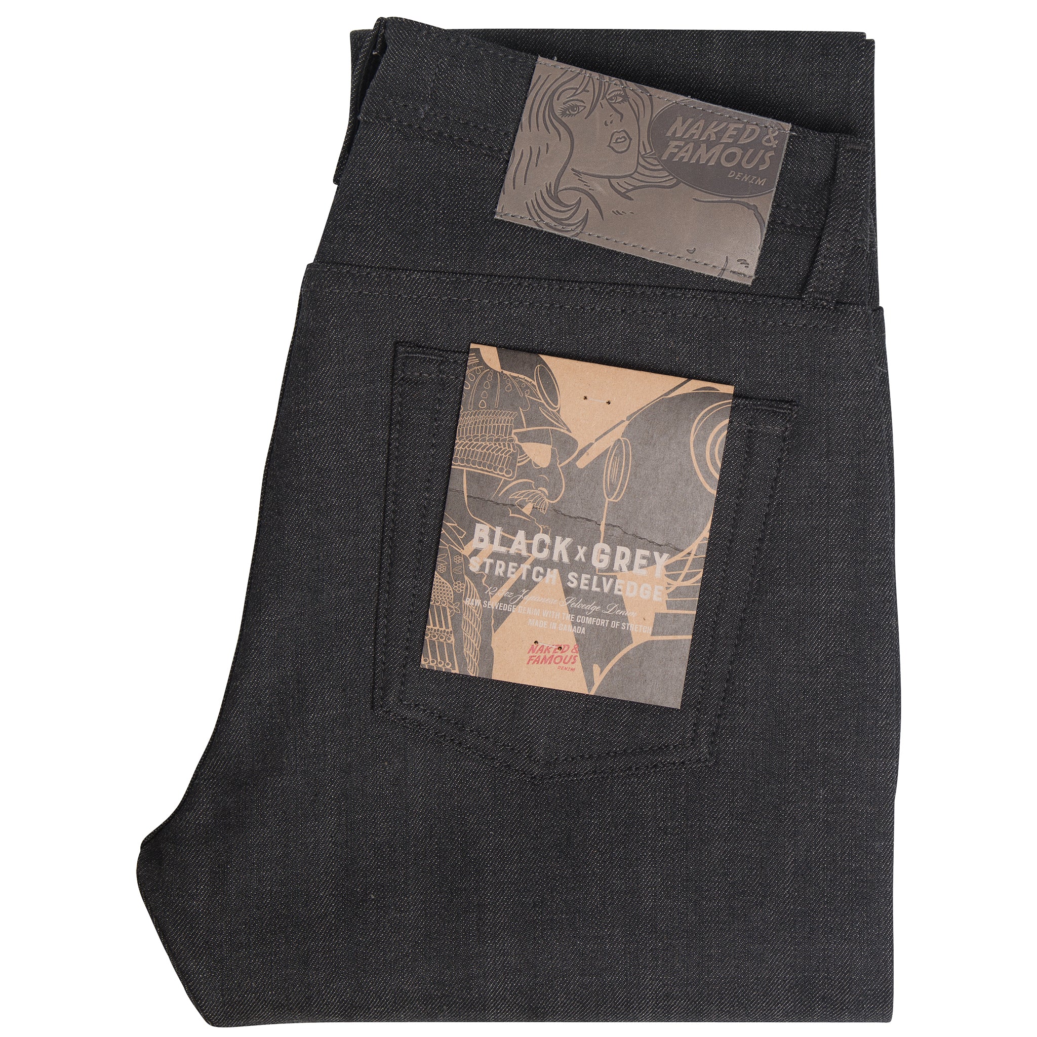 Weird Guy - Black x Grey Stretch Selvedge | Naked & Famous Denim