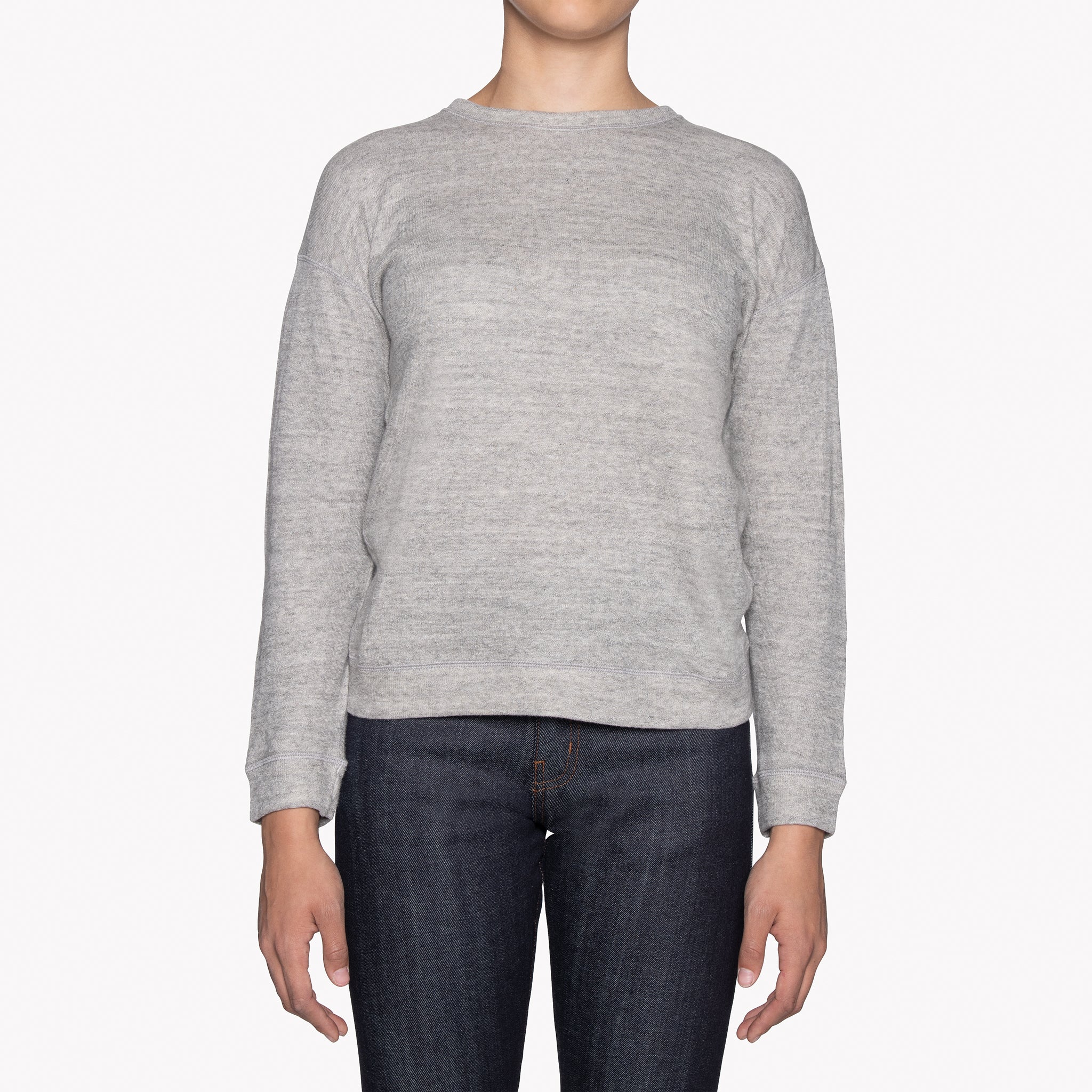 Women's - Weekend Crew - Vintage Doubleface - Grey | Naked & Famous Denim