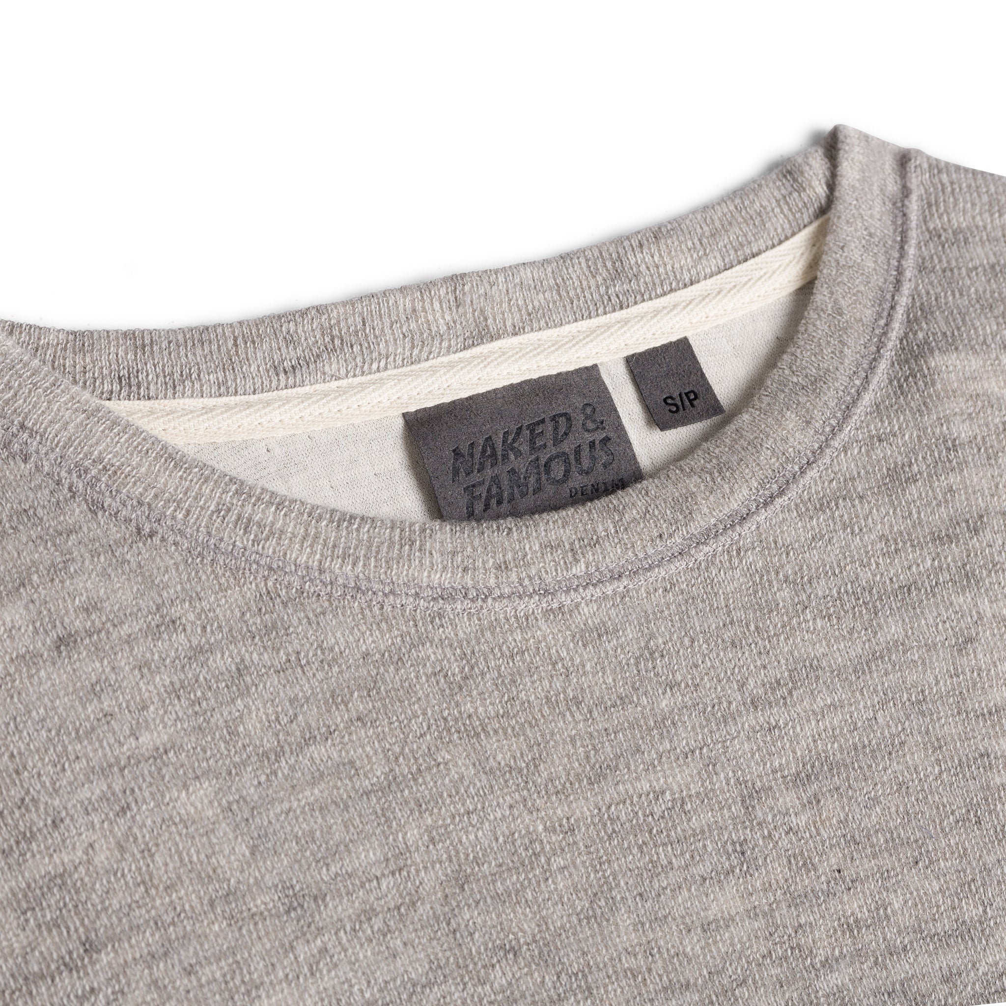 Women's - Weekend Crew - Vintage Doubleface - Grey | Naked & Famous Denim