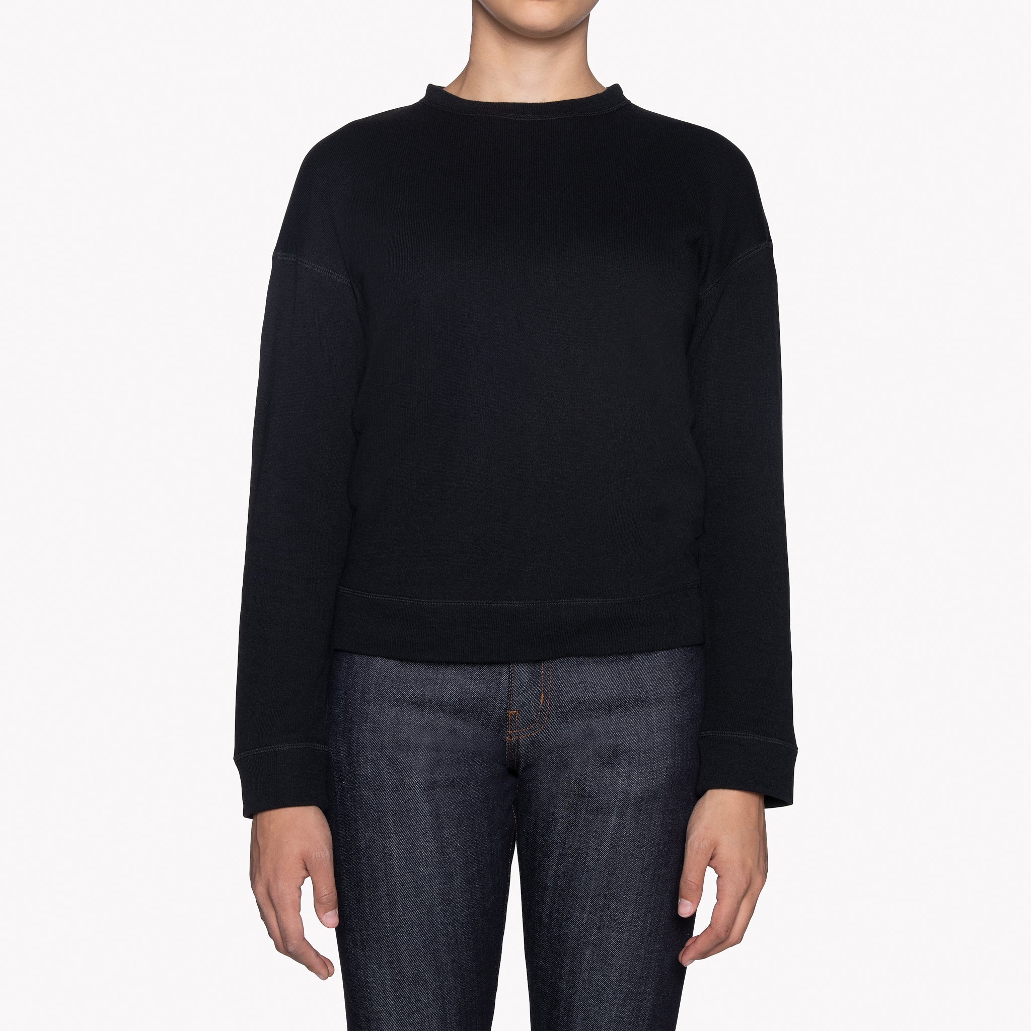 Women's - Weekend Crew - Vintage Doubleface - Black | Naked & Famous Denim