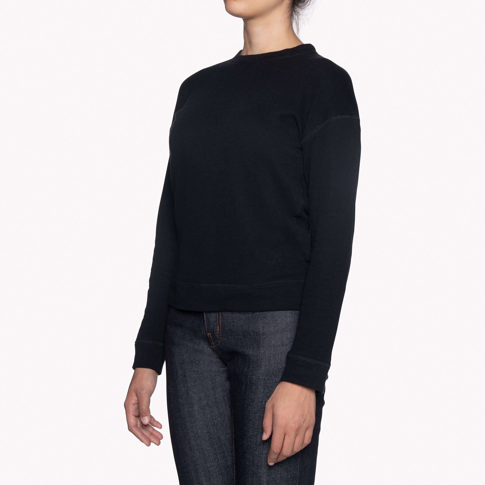 Women's - Weekend Crew - Vintage Doubleface - Black | Naked & Famous Denim