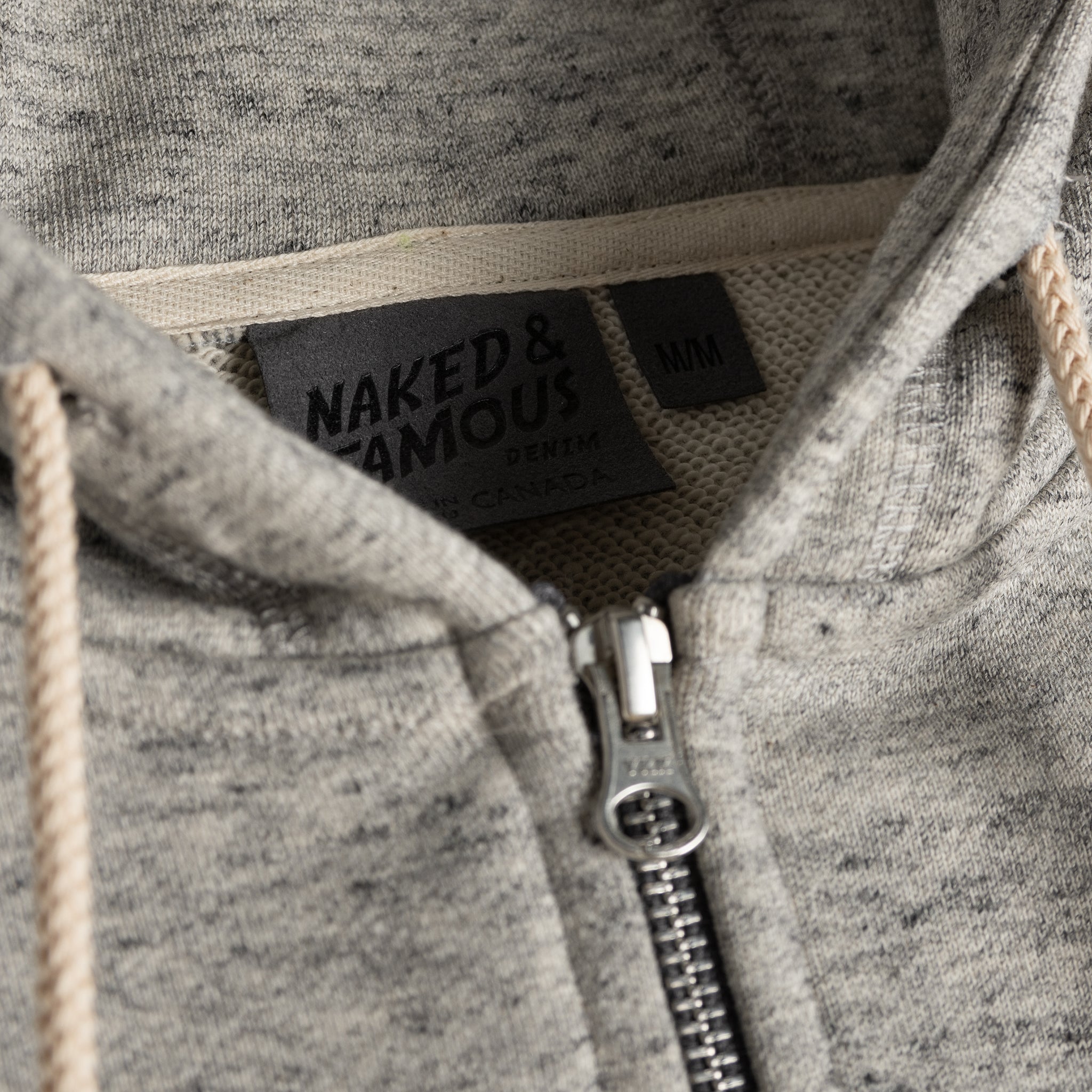 Zip Hoodie - Heavyweight Terry - Grey | Naked & Famous Denim