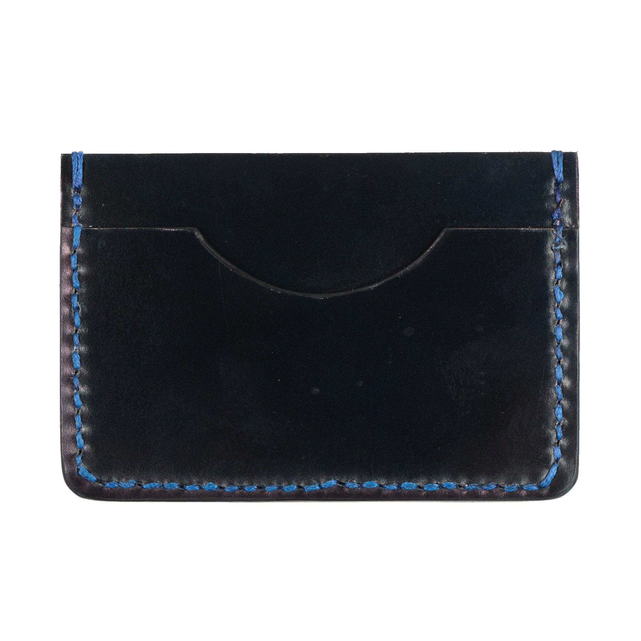 Card Case - Cordovan Leather - Midnight Blue