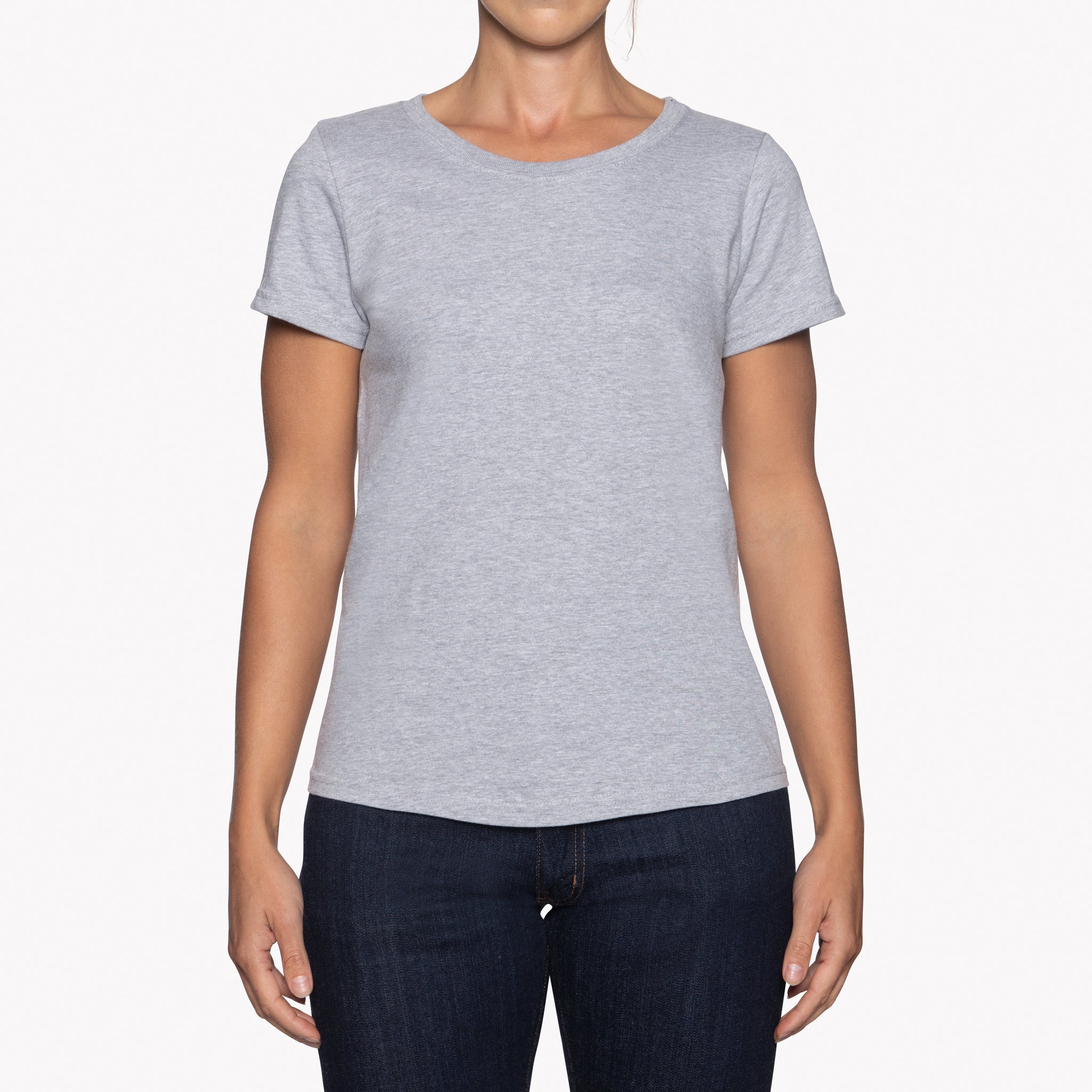Women's - Circular Knit Ballet Tee - Ring-Spun Cotton - Heather Grey | Naked & Famous Denim