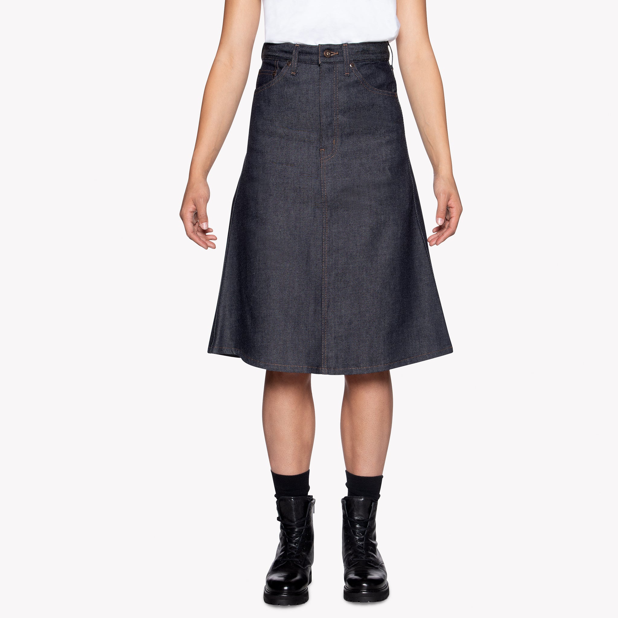 Women's - Denim Skirt - Dark Indigo | Naked & Famous Denim