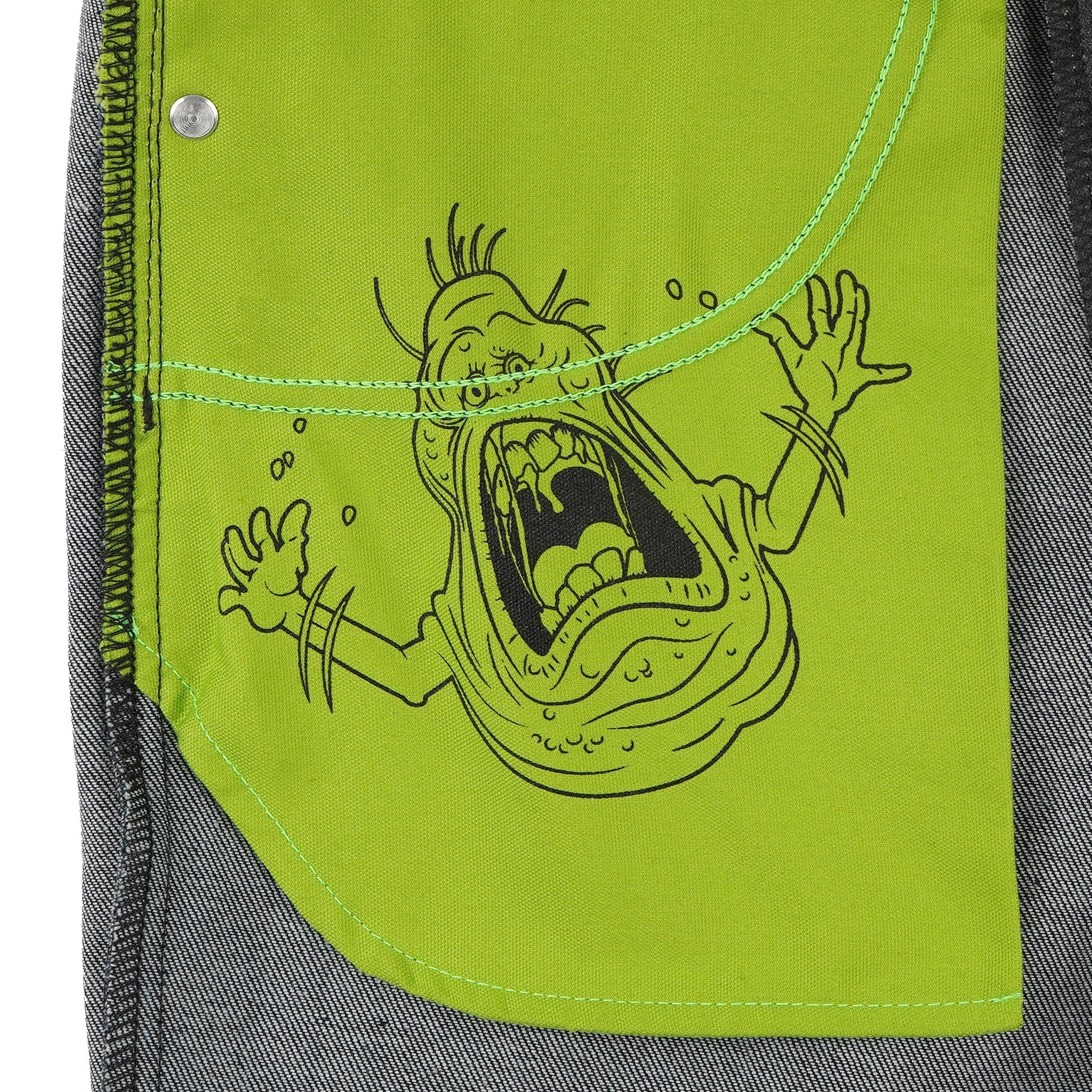 Weird Guy - Ghostbusters Slimer Glow In The Dark Denim - pocket bag
